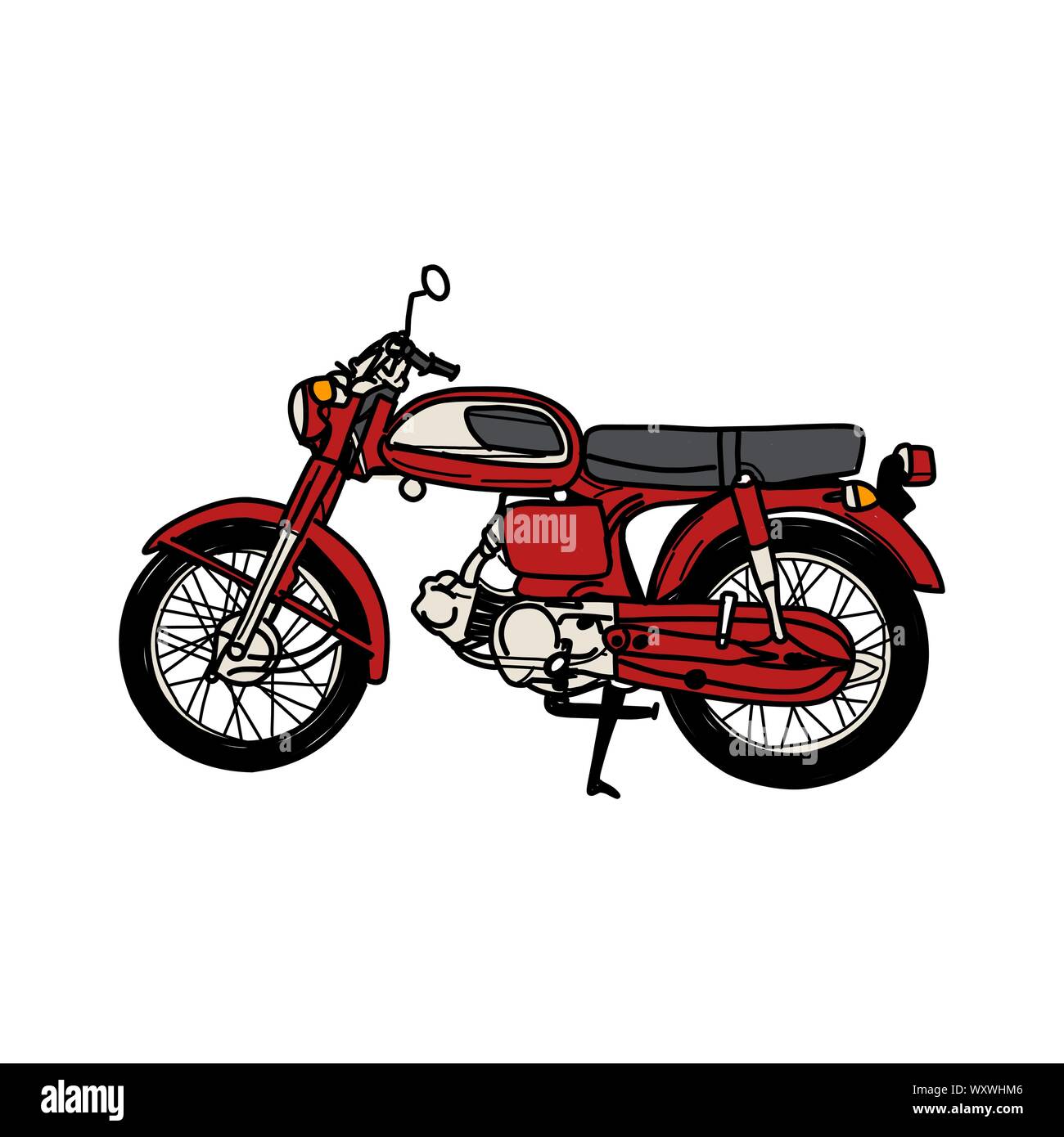 Silhouette of Old Motorcycle vintage motorcycle Stock Vector Image