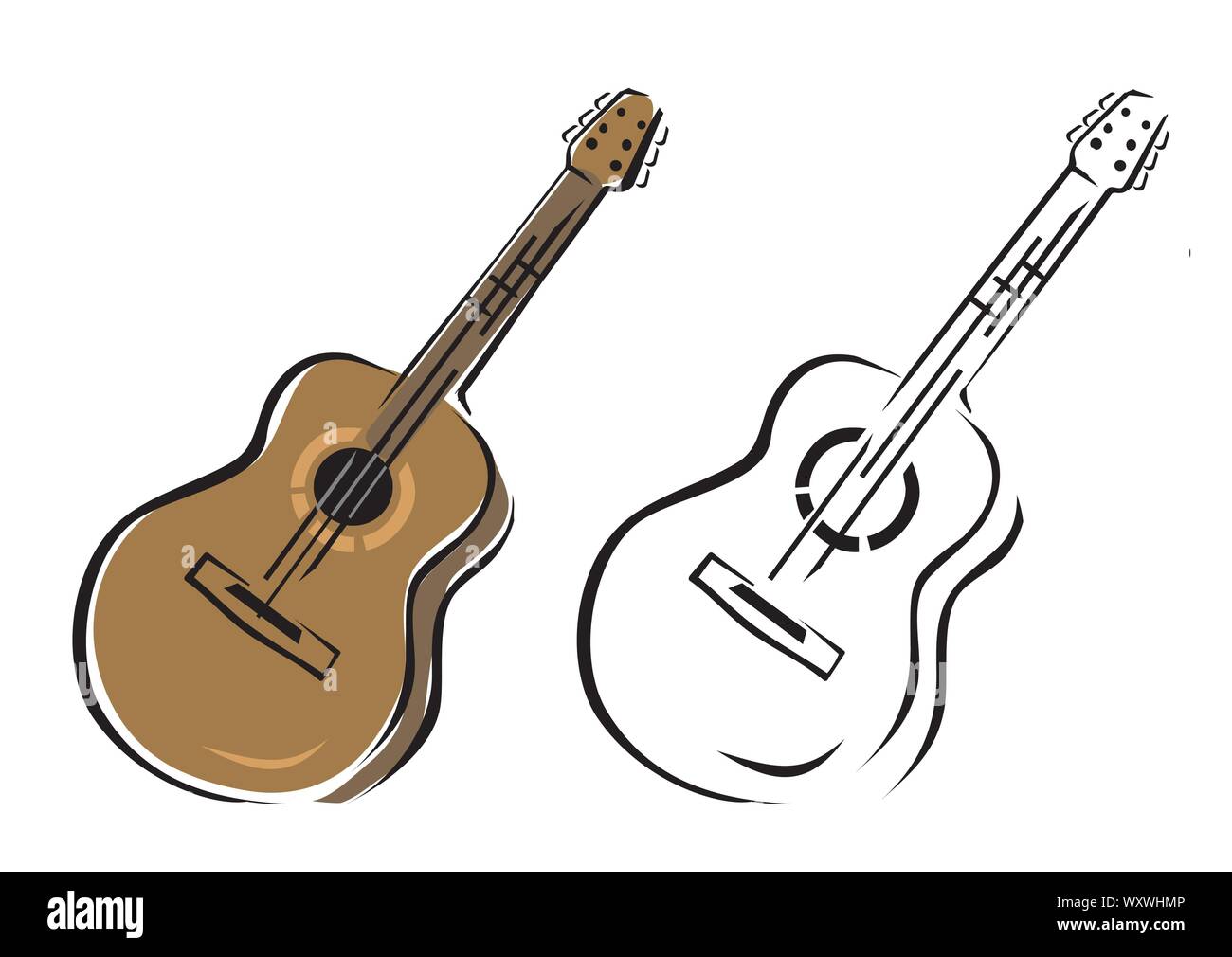 Black and white guitars Stock Vector Images Alamy
