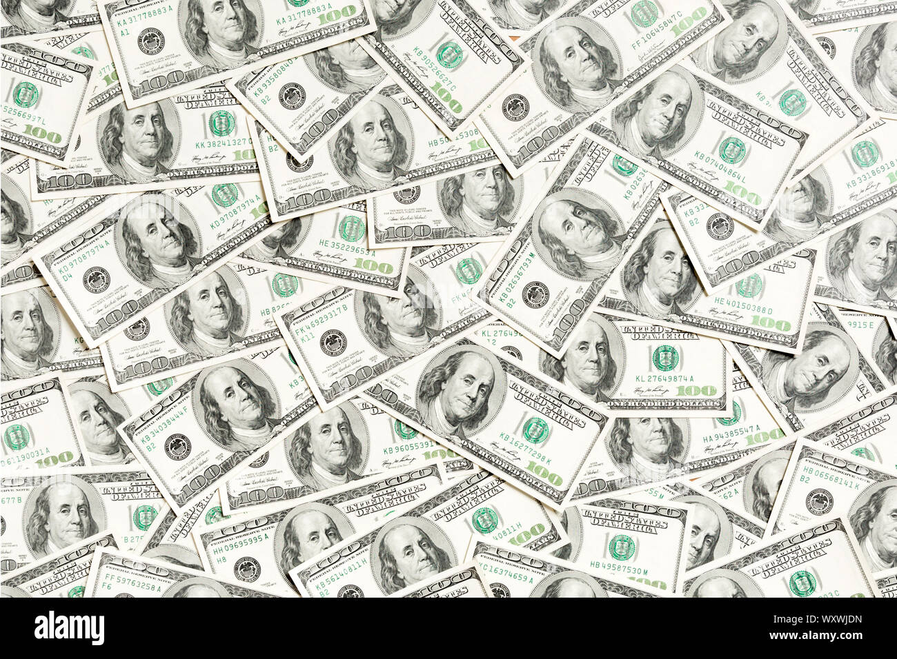 Top View Of American Money Background Pile Of Dollar Cash Paper Banknotes Concept Stock Photo Alamy