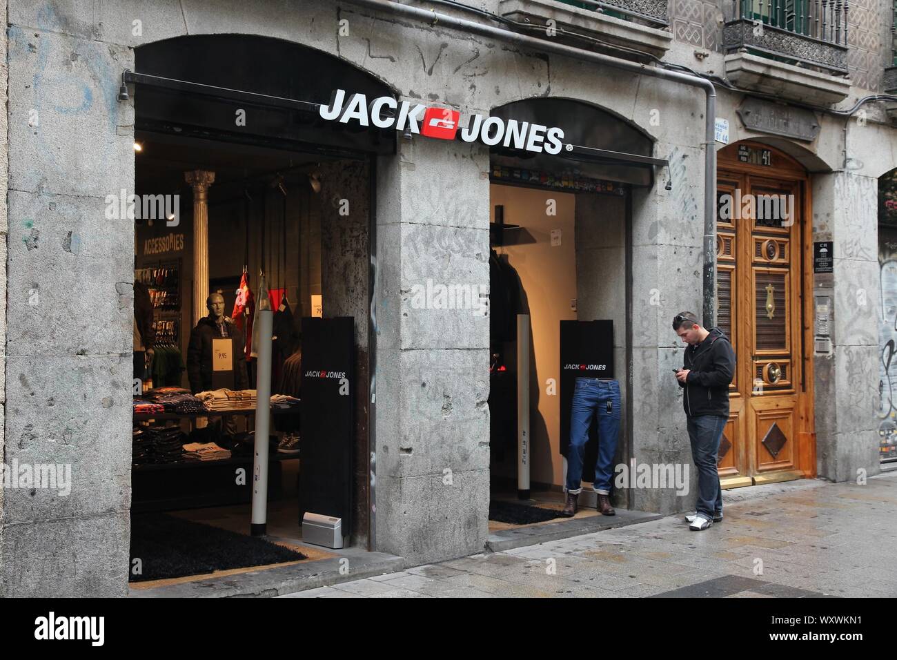 MADRID, SPAIN - OCTOBER 21, 2012: Jack Jones fashion store in Madrid. Jack  Jones is part of Bestseller, Danish clothing company which also owns the br  Stock Photo - Alamy