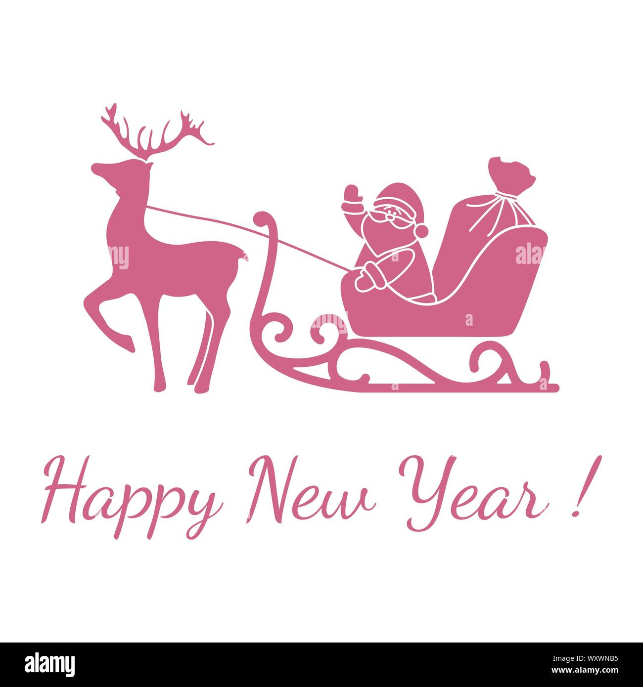 Happy New Year 2020, Merry Christmas vector illustration. Santa Claus ...