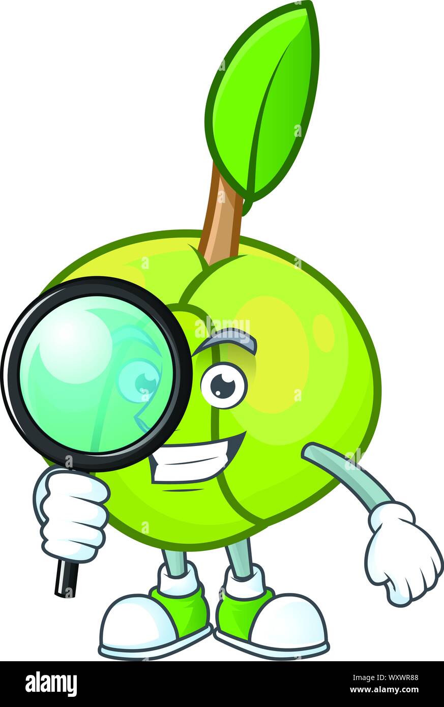 Detective sweet elephant apple cartoon with mascot Stock Vector Image ...