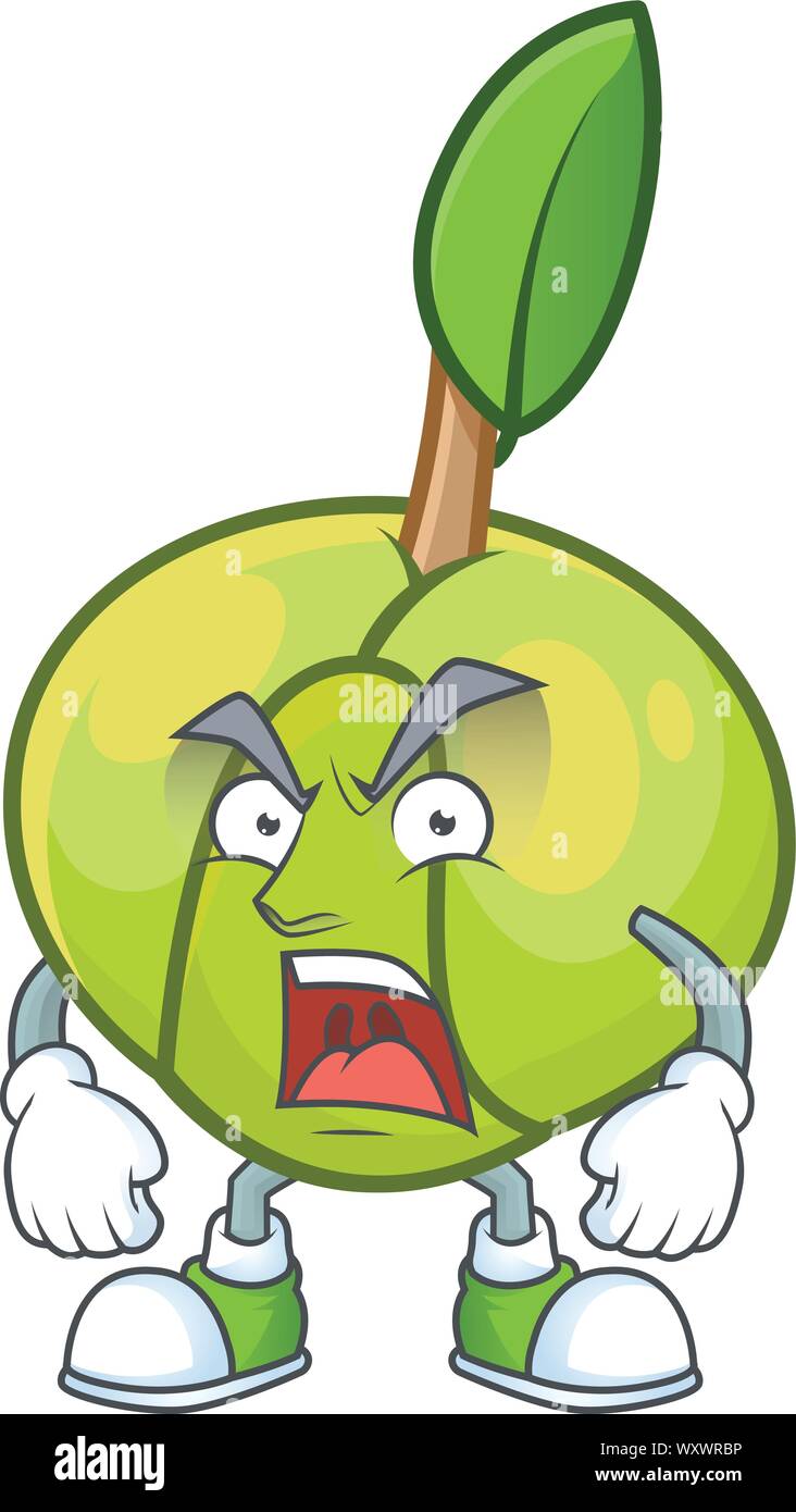 Angry elephant apple cartoon on white background Stock Vector Image ...