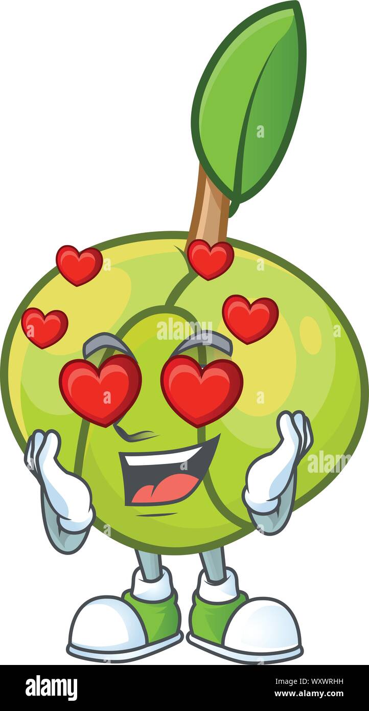 In love elephant apple cartoon on white background Stock Vector Image ...