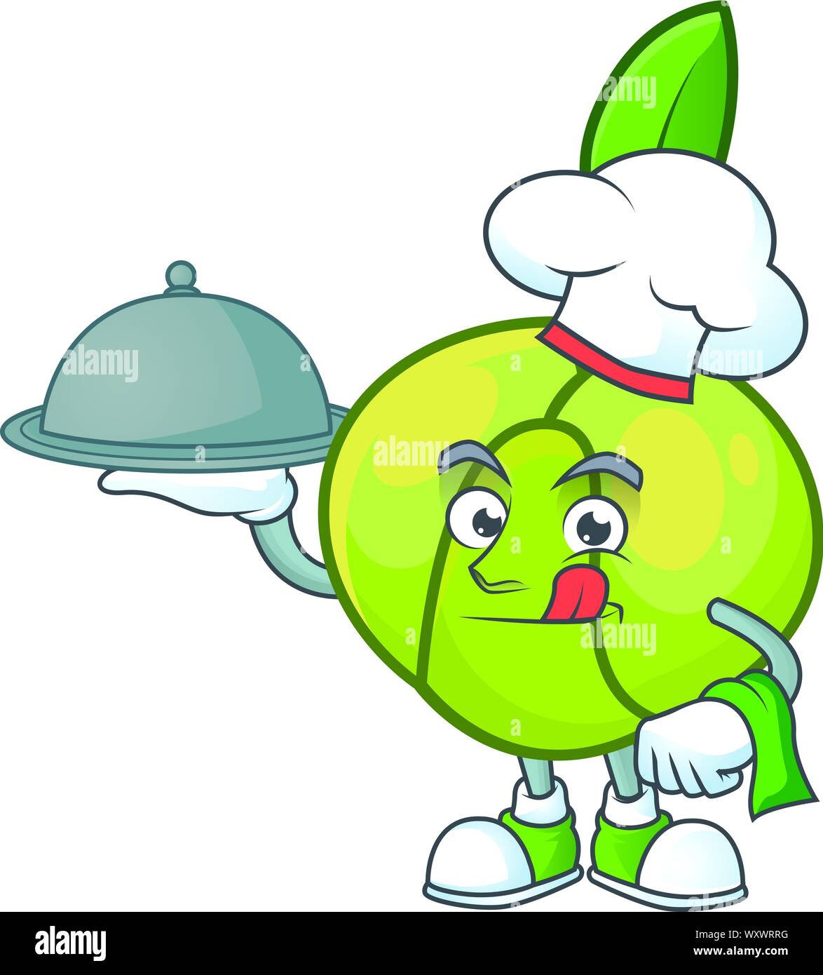 Chef with food elephant apple cartoon on white background Stock Vector ...