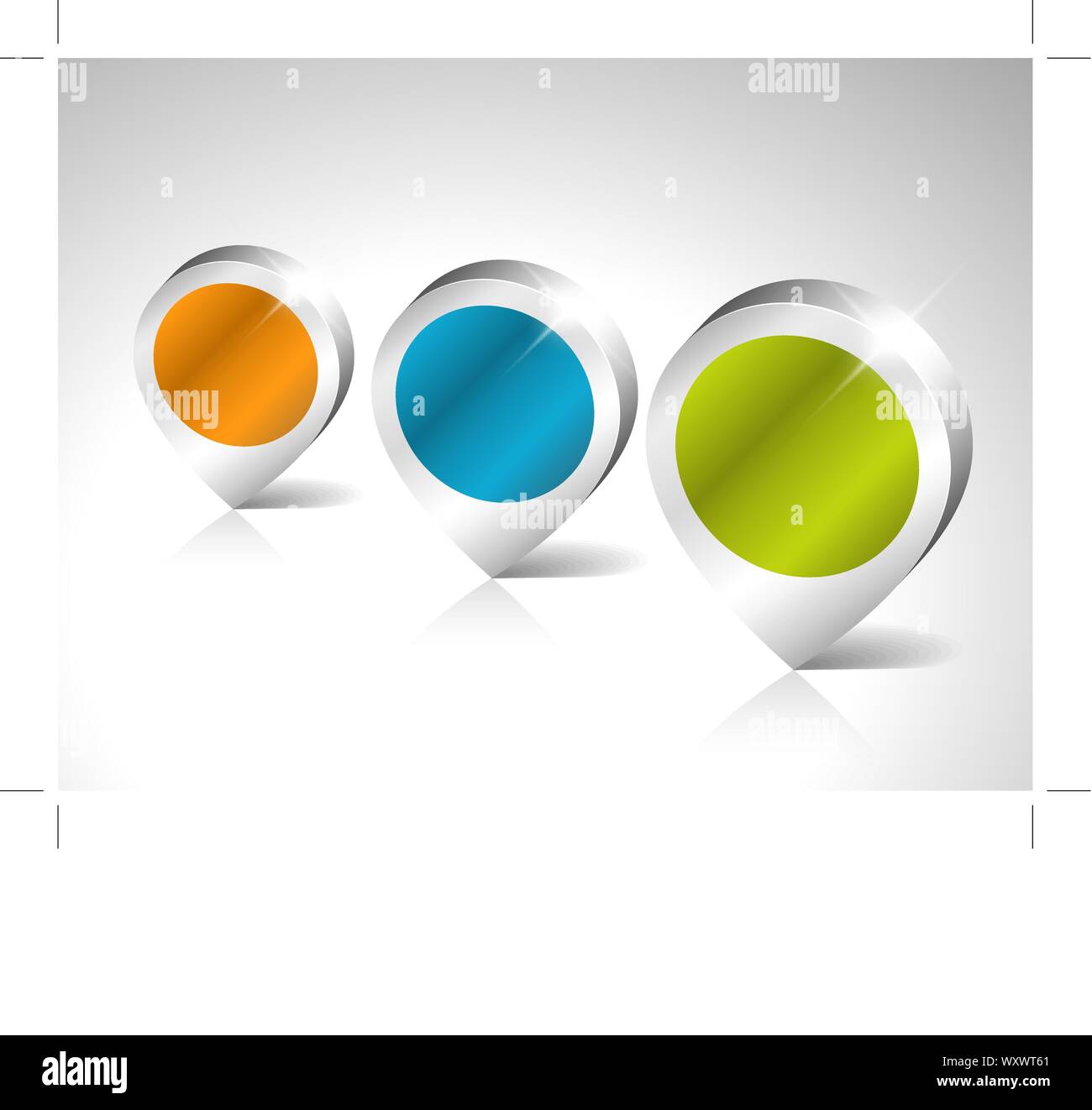 Round 3D pointers with place for your content Stock Vector