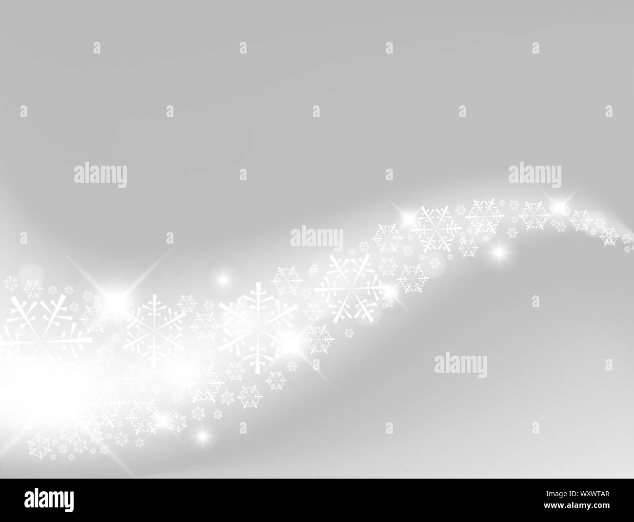 Vector Light silver abstract Christmas background with white snowflakes ...