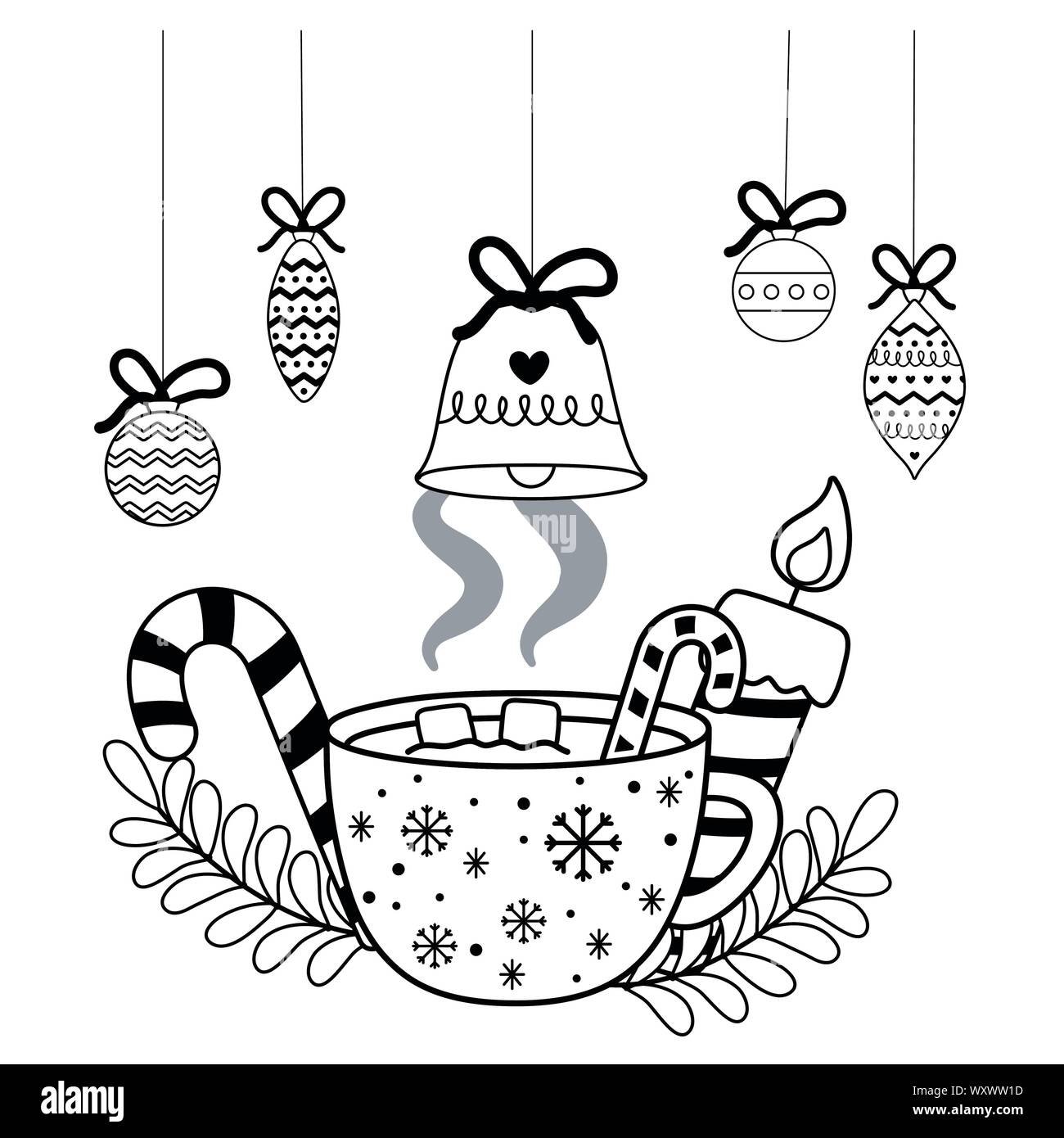 Cup design, Merry christmas season decoration card invitation ...