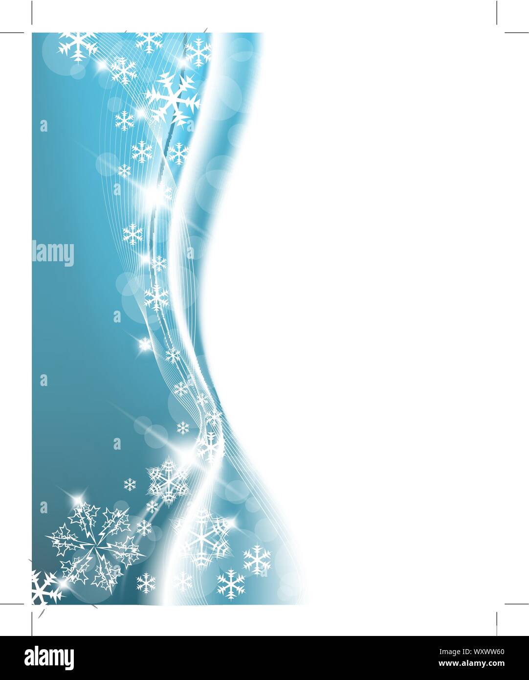 Blue Christmas background with white snowflakes Stock Vector Image ...