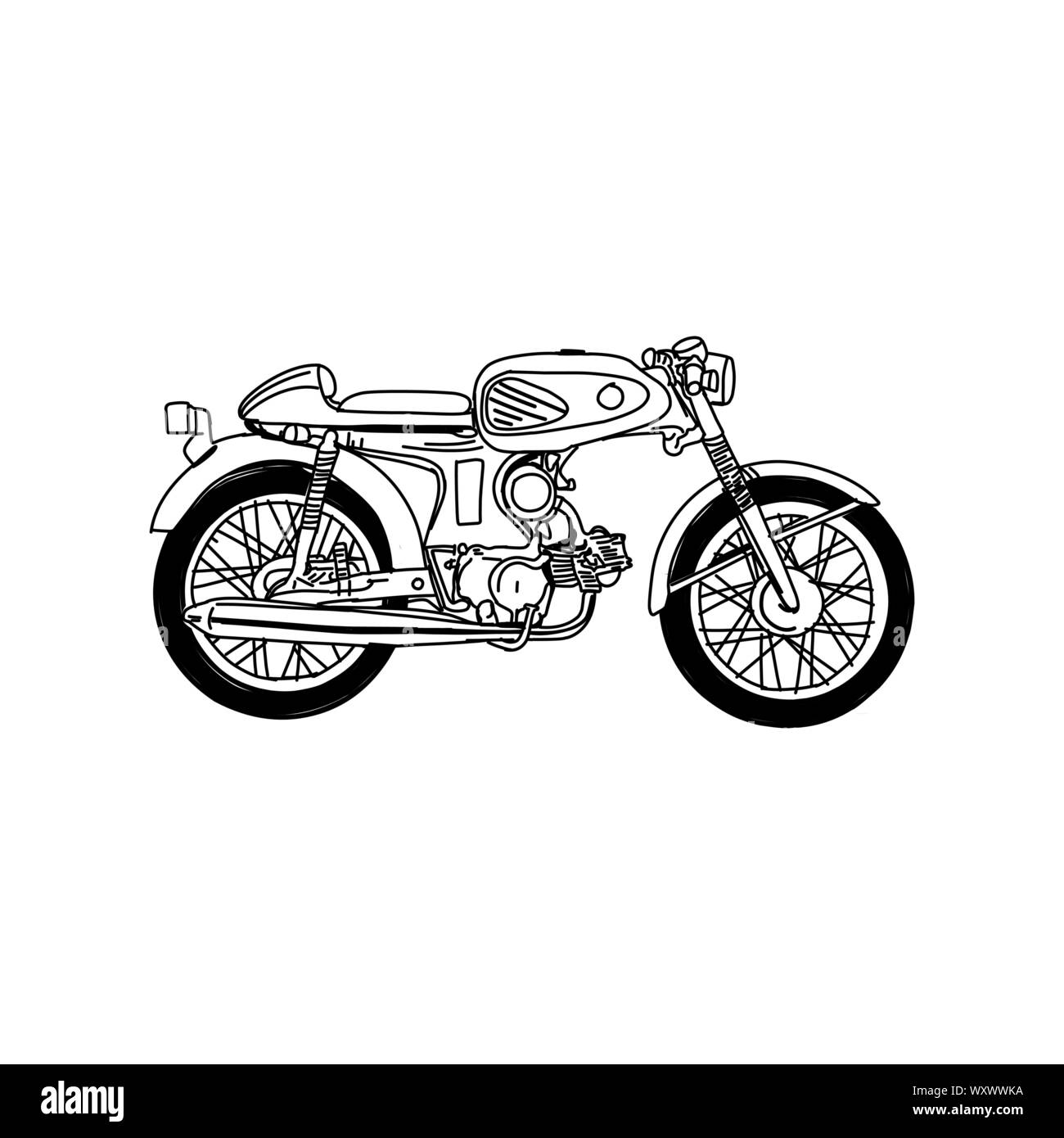Silhouette of Old Motorcycle vintage motorcycle Stock Vector Image