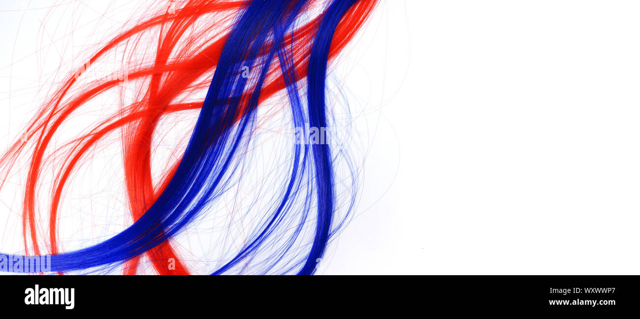 Hairstyle. Red and blue hair Stock Photo
