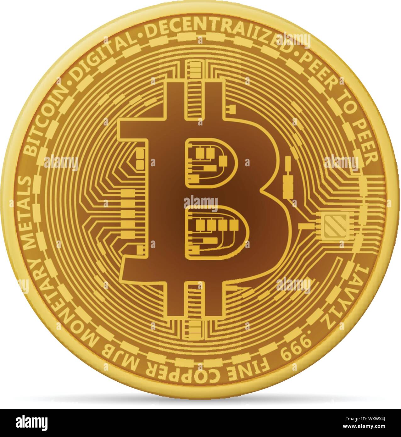 Bitcoin coin on a white background. Vector illustration Stock Vector ...