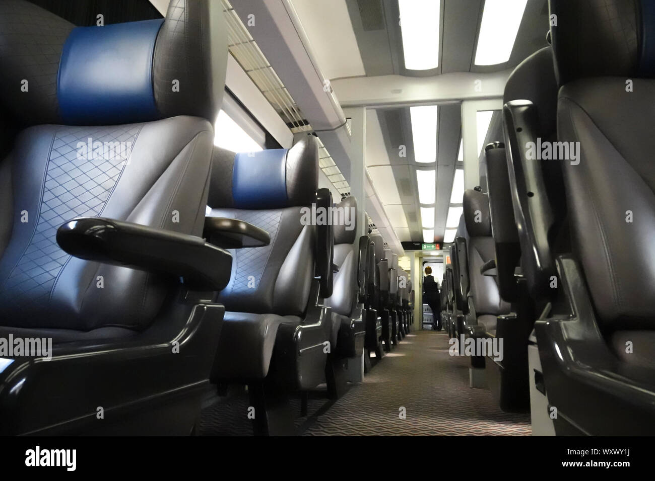 Scotrail train first class carraige interior Stock Photo