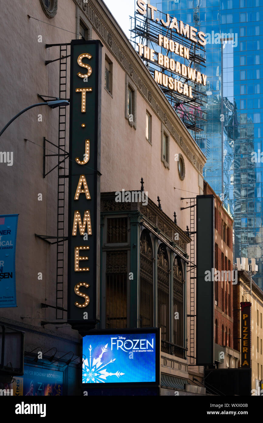 Disney's "Frozen" at the St. James Theatre, Times Square, NYC, USA