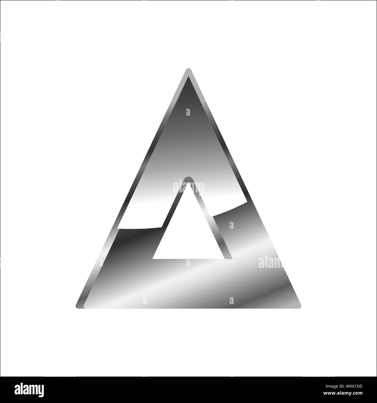 shiny abstract 3D triangle logo vector icon for Corporate Business company Stock Vector