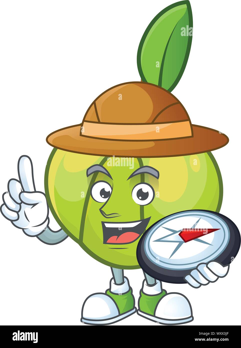 Explorer elephant apple cartoon on white background Stock Vector Image ...