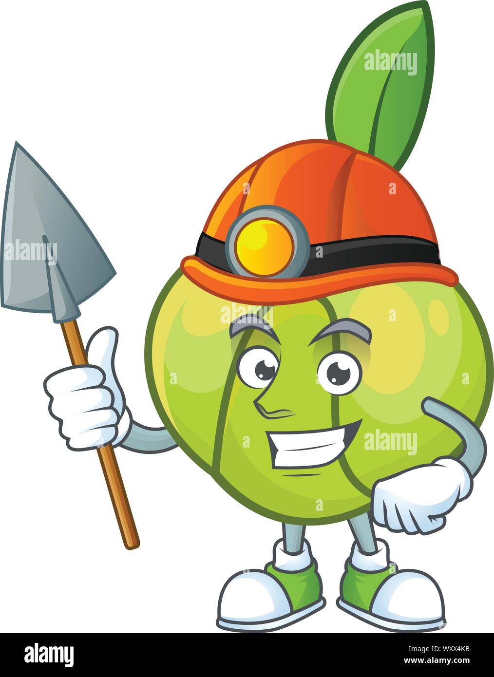 Miner elephant apple cartoon on white background Stock Vector Image ...