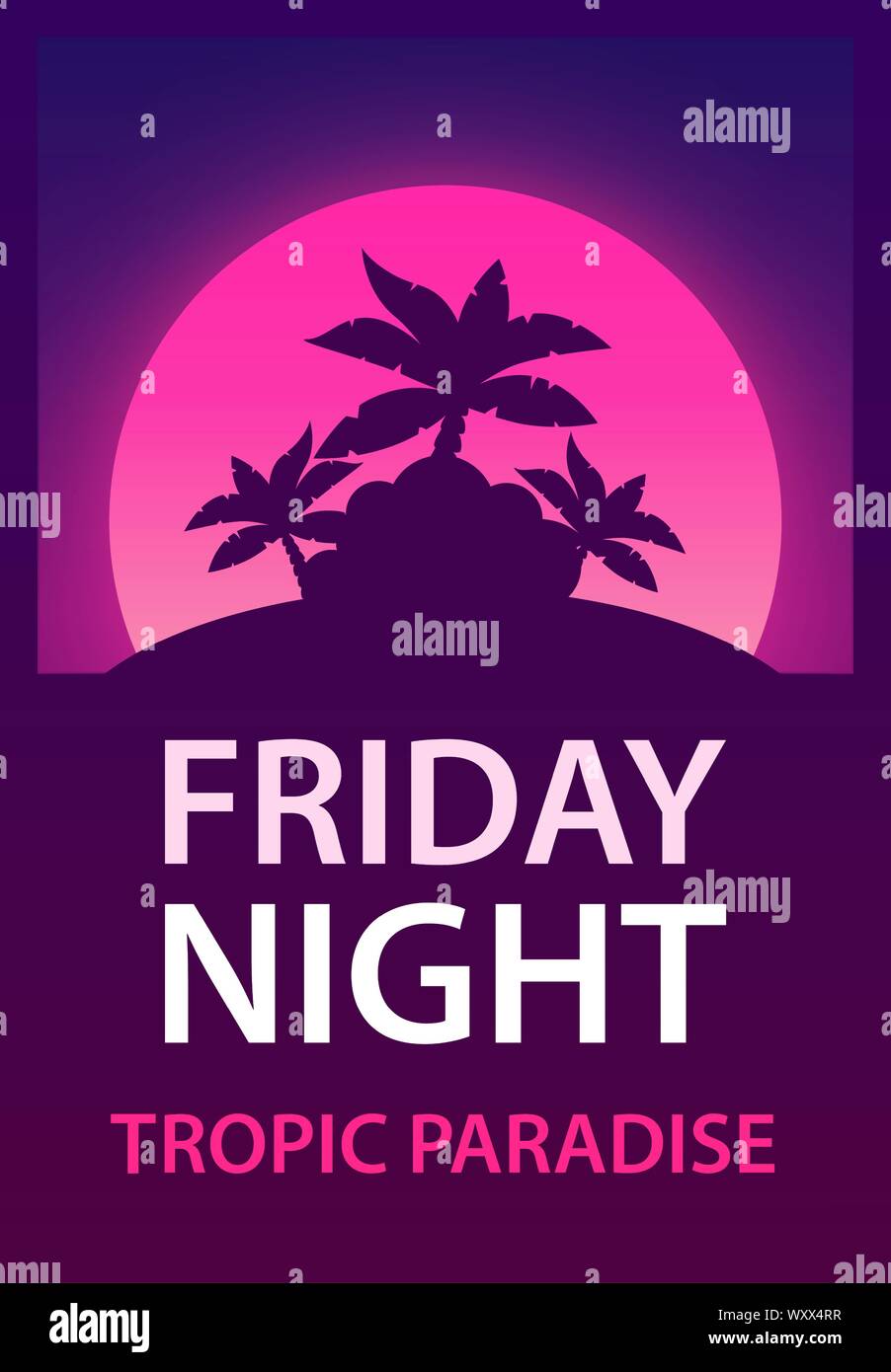 Blue Modern Tropical Friday Night Club Party Flyer - Venngage