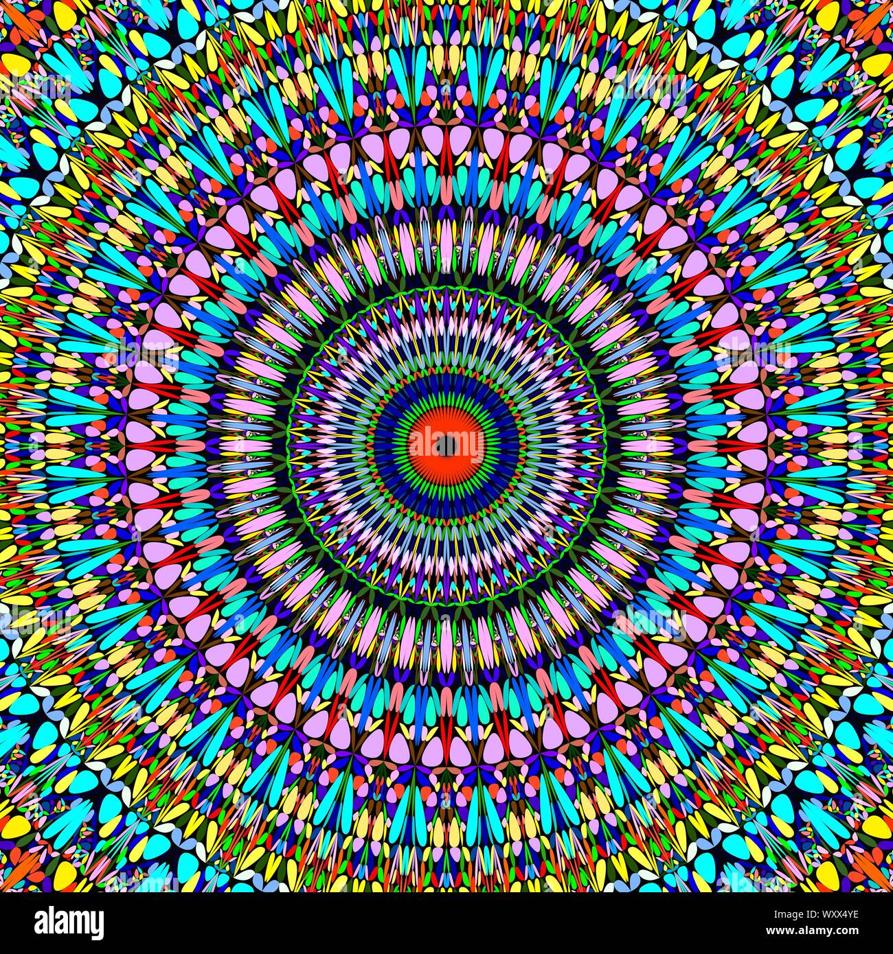 Abstract floral mandala background design - circular vector geometry ...