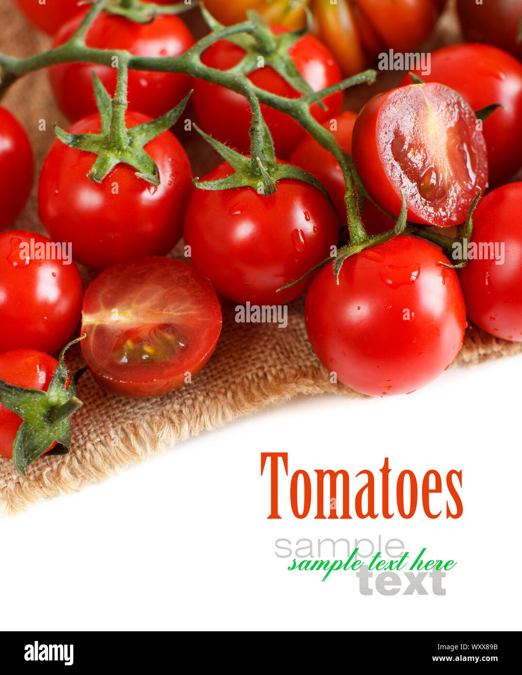 Fresh  tomatoes isolated on white selective focus Stock Photo