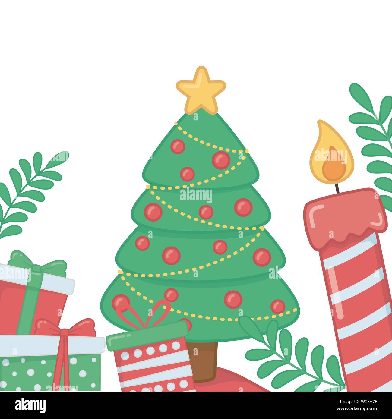 Pine tree design, Merry christmas season decoration card invitation ...