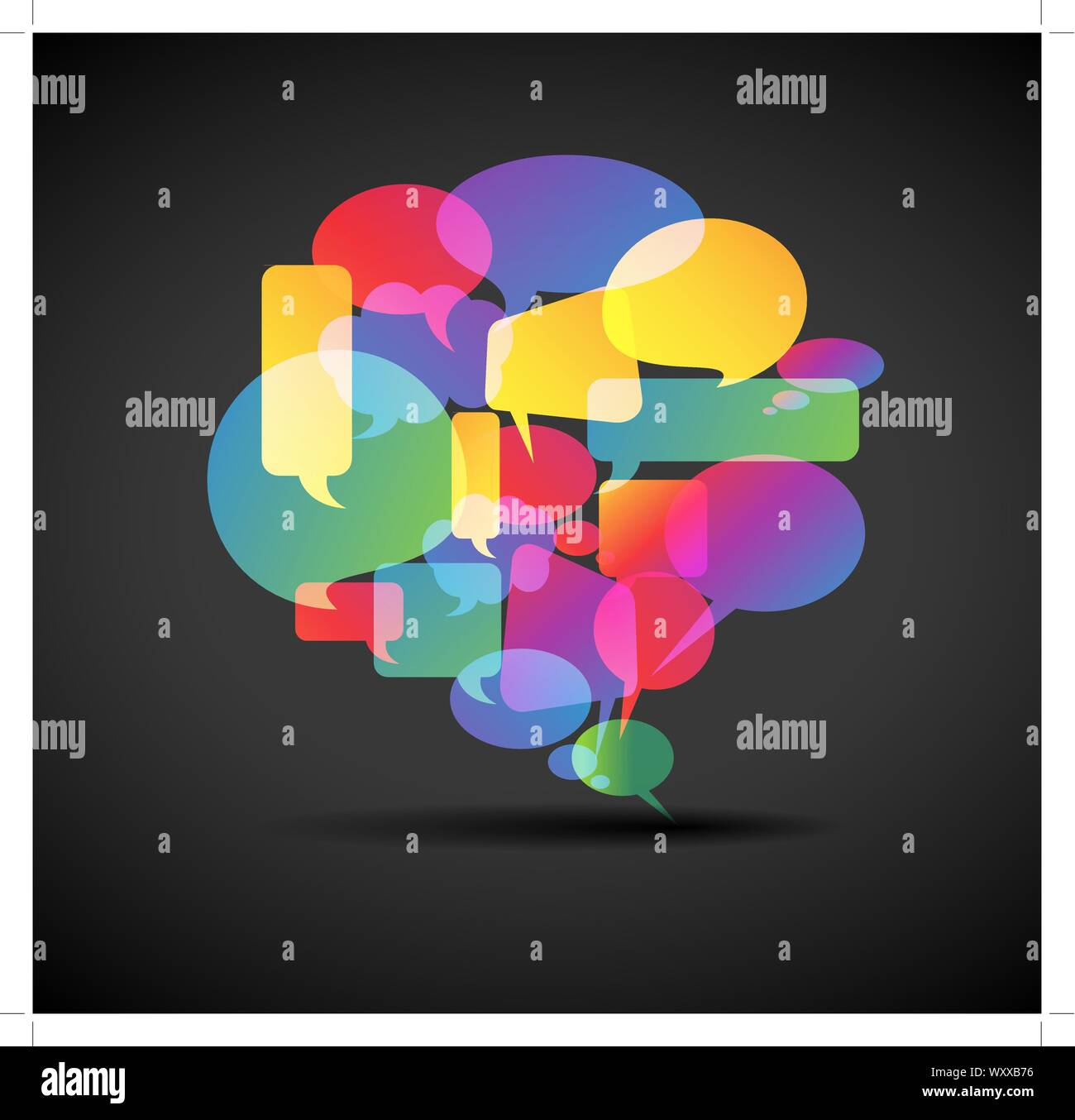 Big speech bubble made from colorful small bubbles Stock Vector