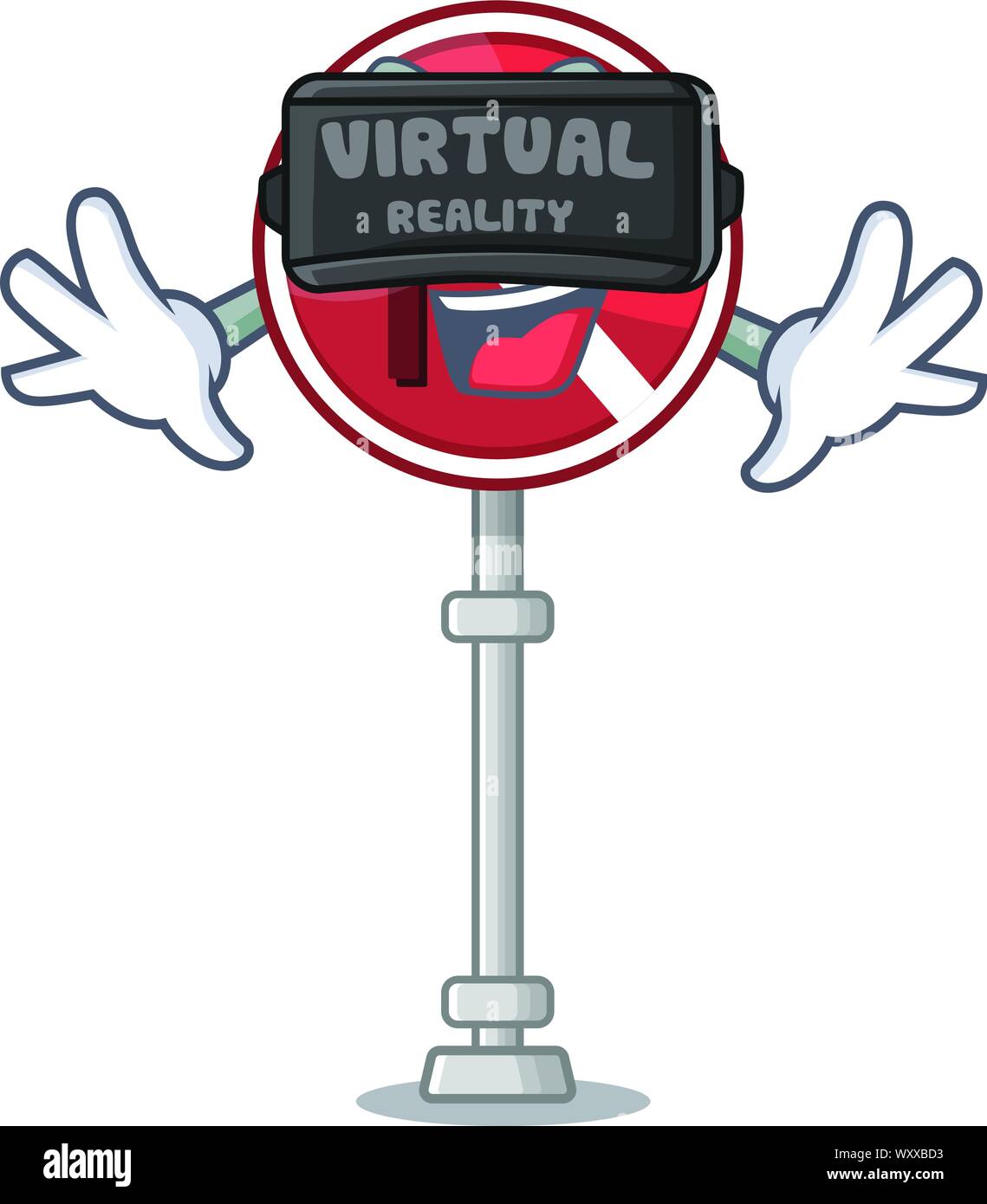 No Virtual Sign Virtual reality no right turn with the cartoon Stock Vector Image & Art ...