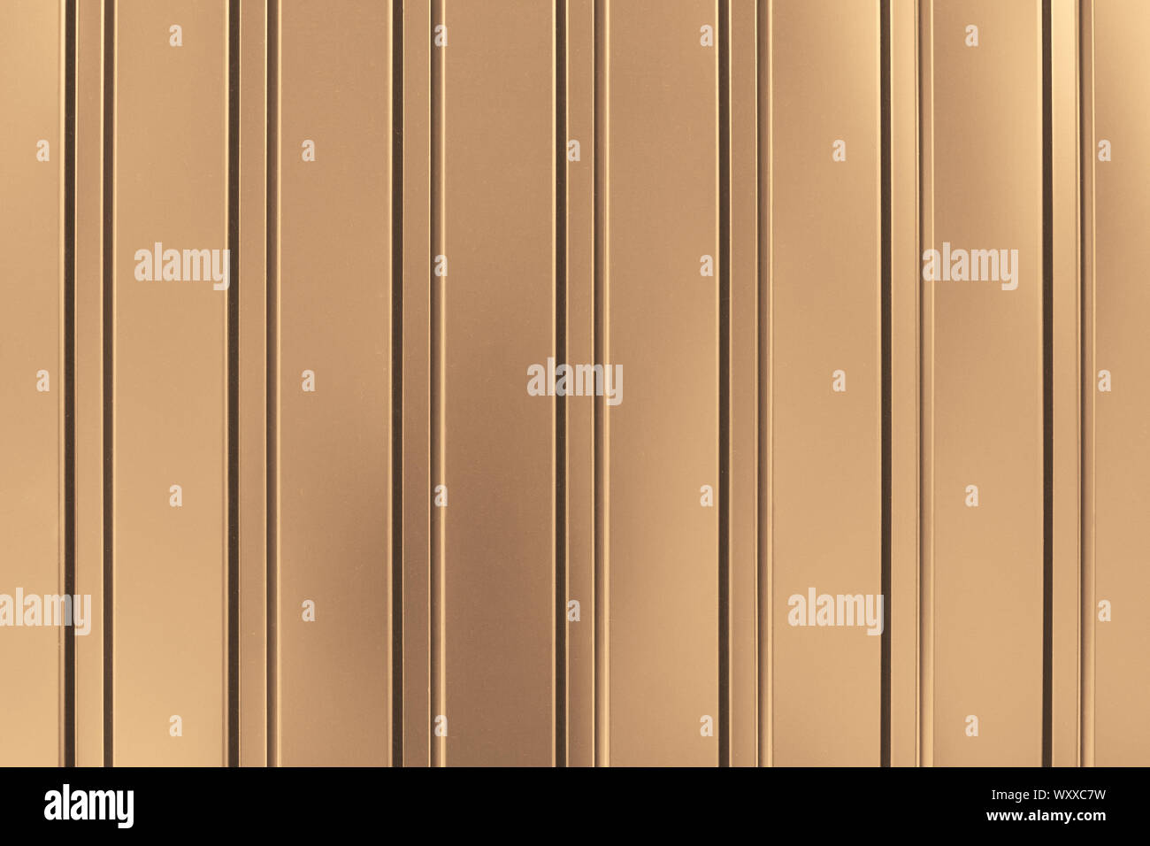 Gold Background Of Metal Wall Siding Cladding Fence With Shiny Glitter Reflecting Metal Convex Texture Light Brown Metallic Striped Surface Abst Stock Photo Alamy
