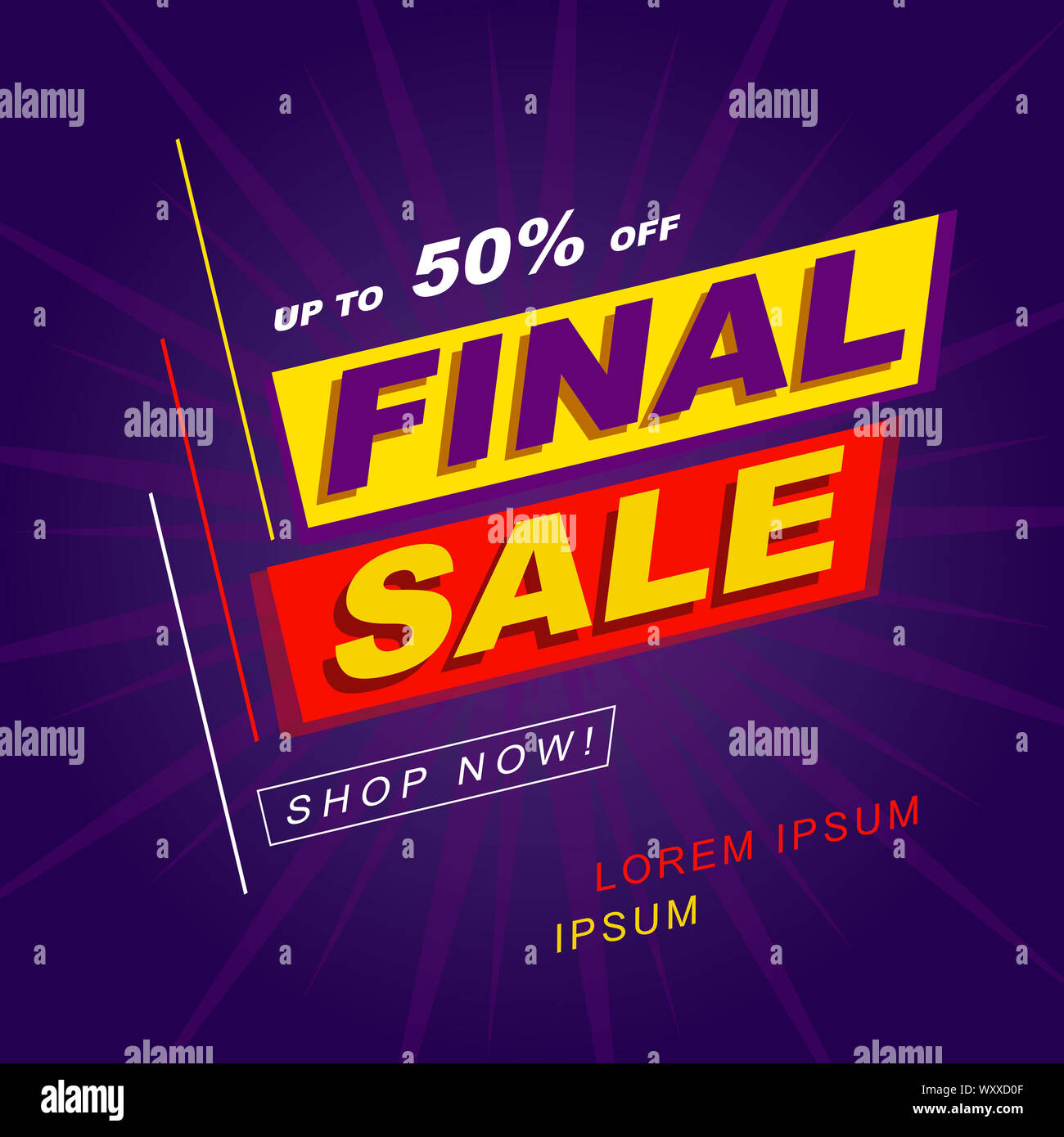 Conceptual Design Title Header Final Sale Banner With On Purple