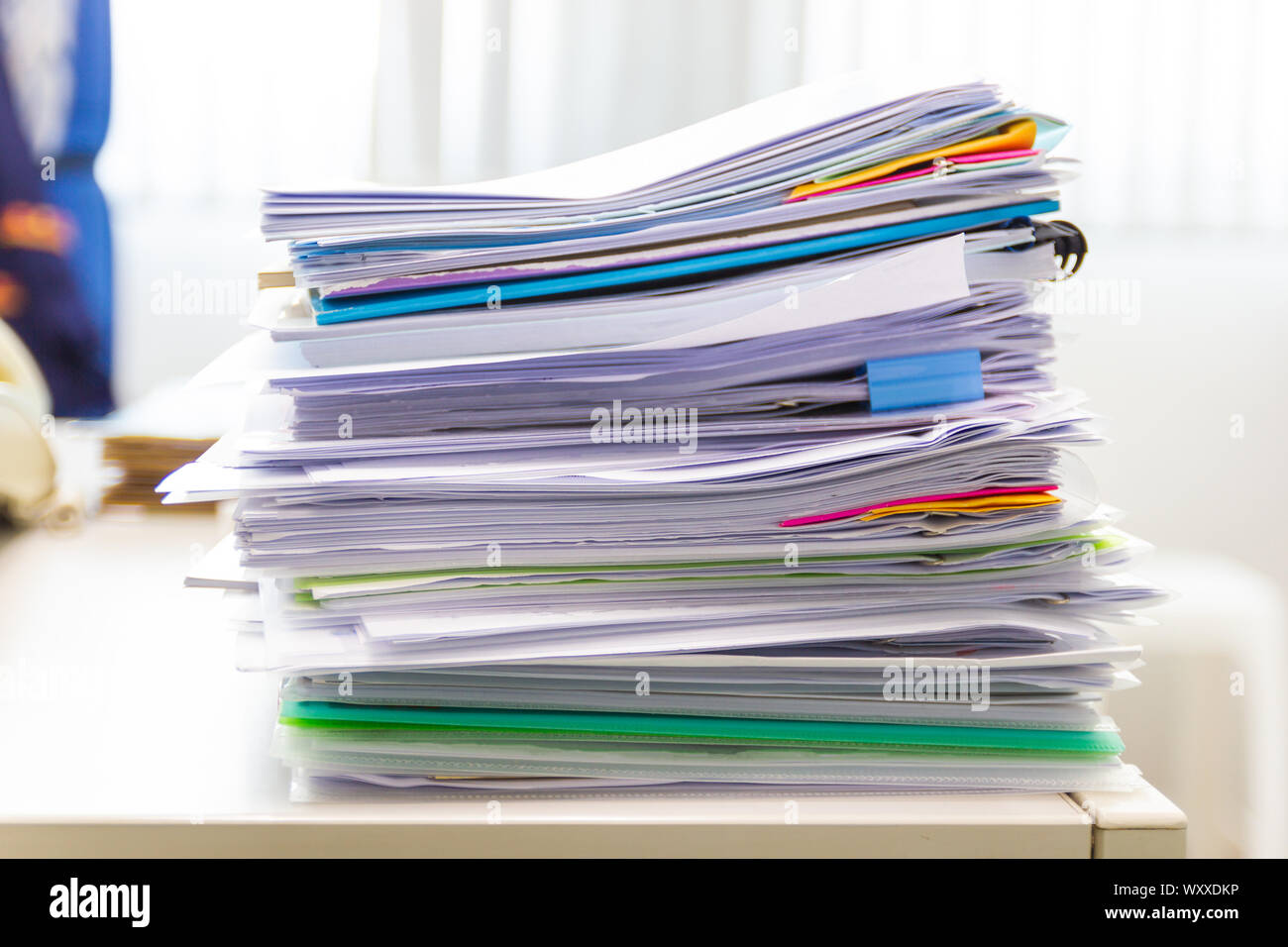File Folder And Stack Of Business Report Paper File On The Table In A Work Office Concept Document In Work Office Stock Photo Alamy