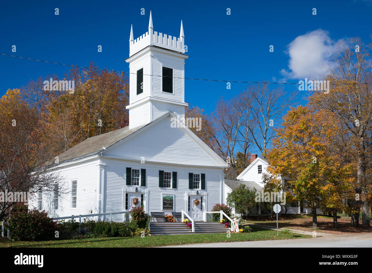 Typical stylish and elegant New England white clapboard Peru