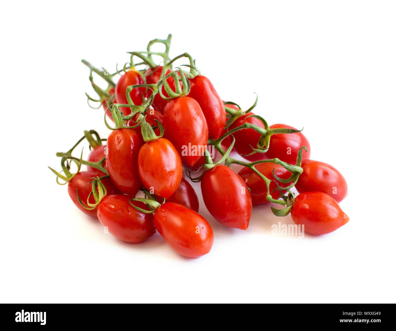 Fresh cherry tomatoes isolated on white background Stock Photo