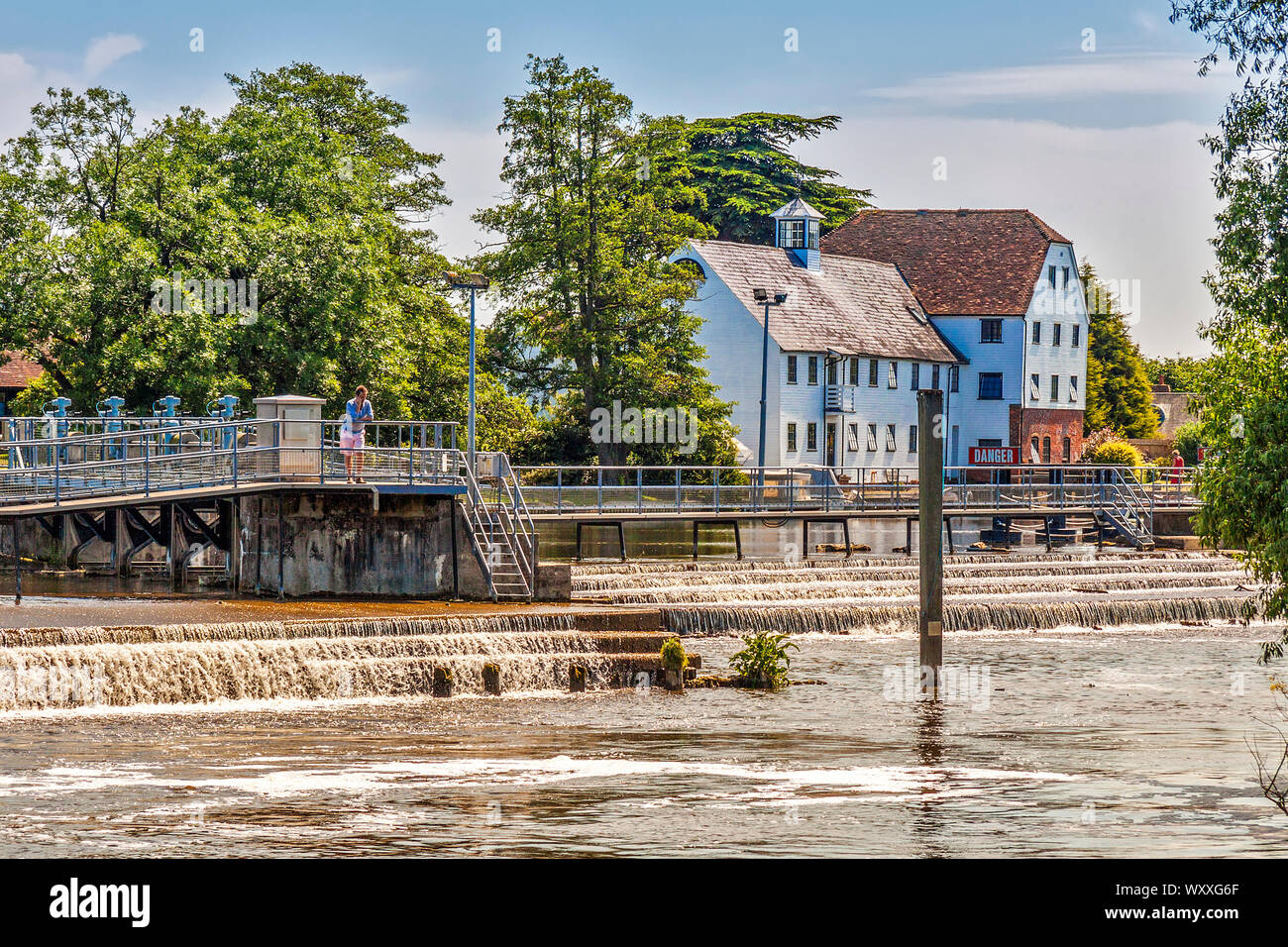 The Weir At Hambleden Mill, Henley On Thames, Oxfordshire, UK Stock