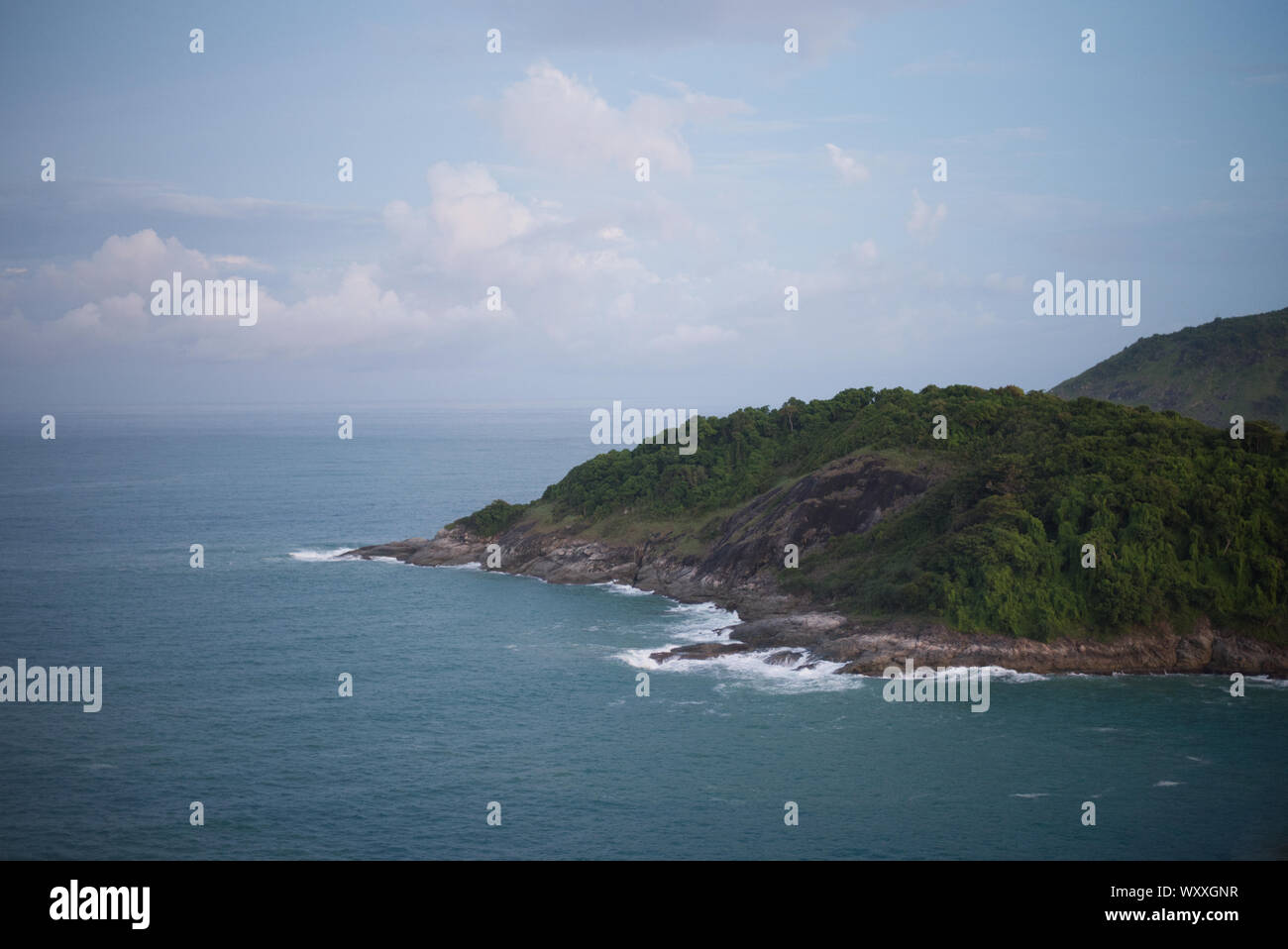 Cloudy day at Promthep Cape in Phuket Thailand Stock Photo