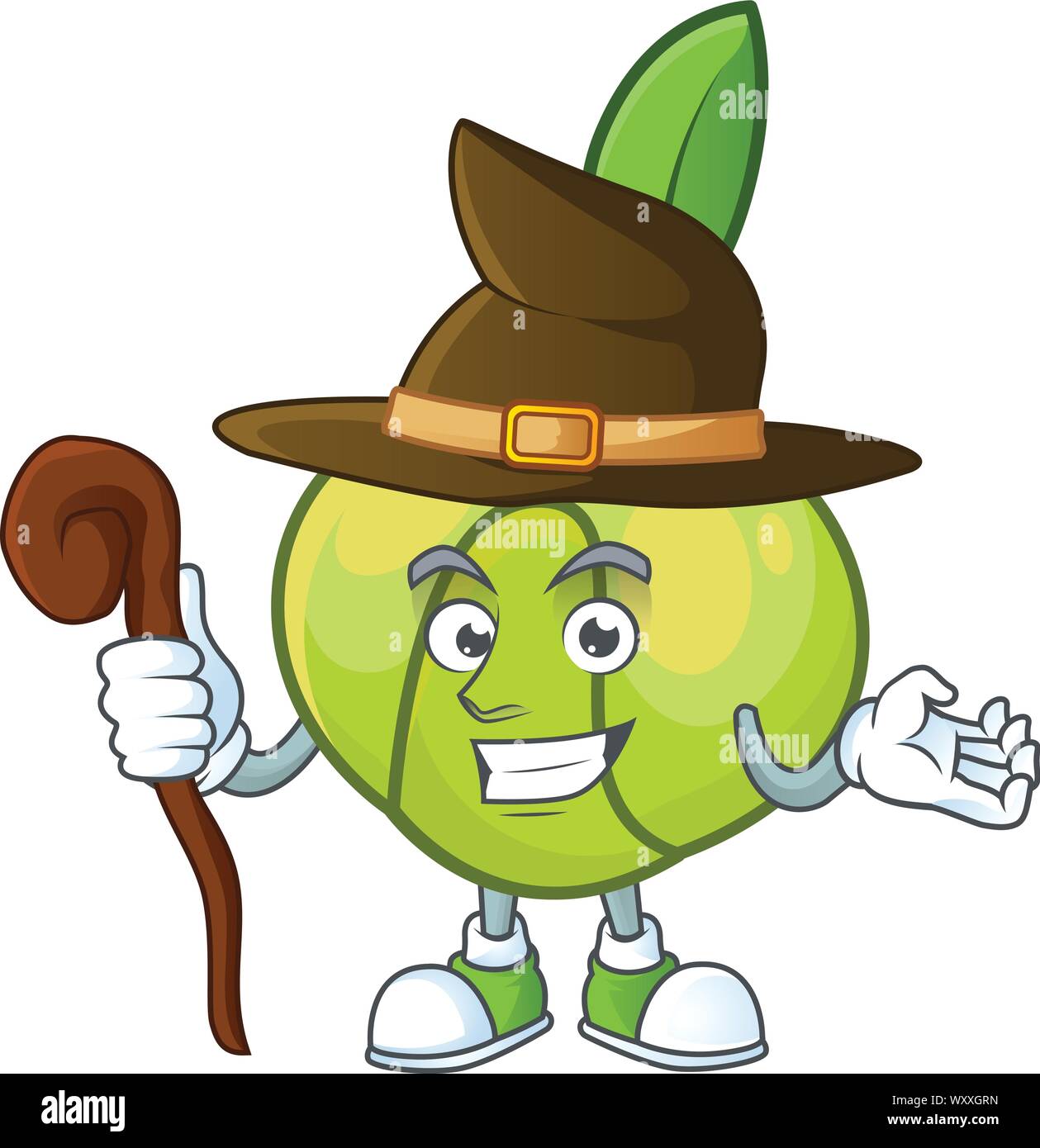Witch elephant apple cartoon on white background Stock Vector Image ...