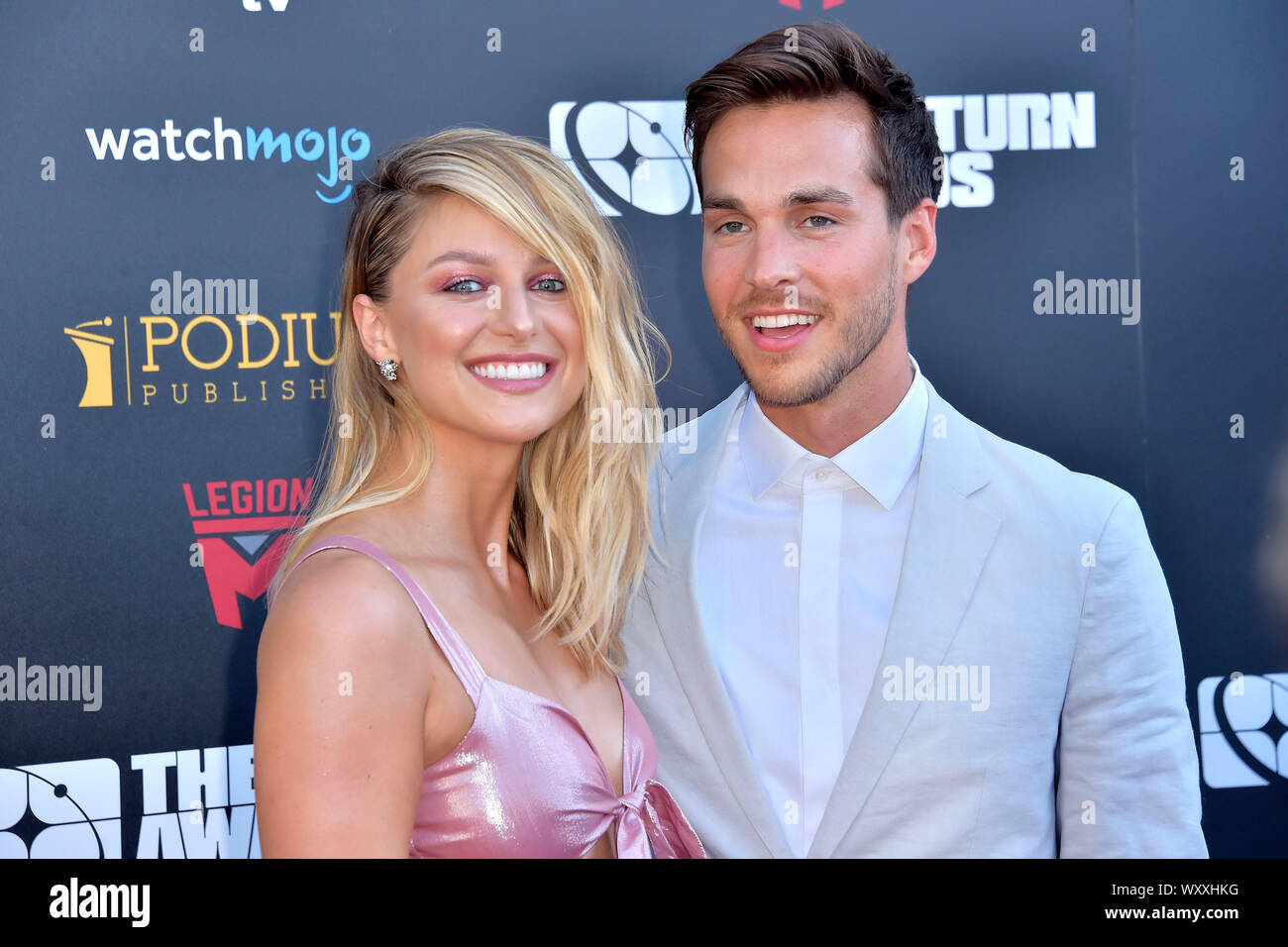 Melissa Benoist and her husband Chris Wood attending the 45th Annual Saturn  Awards at Avalon Hollywood on September 13, 2019 in Los Angeles, California  Stock Photo - Alamy