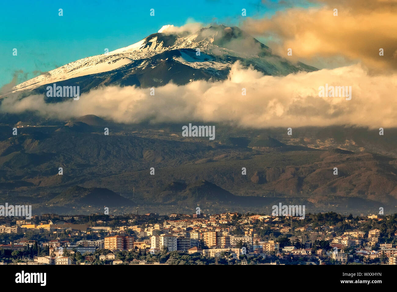 View Of Mount Etna, Catania, Sicily, Italy Stock Photo
