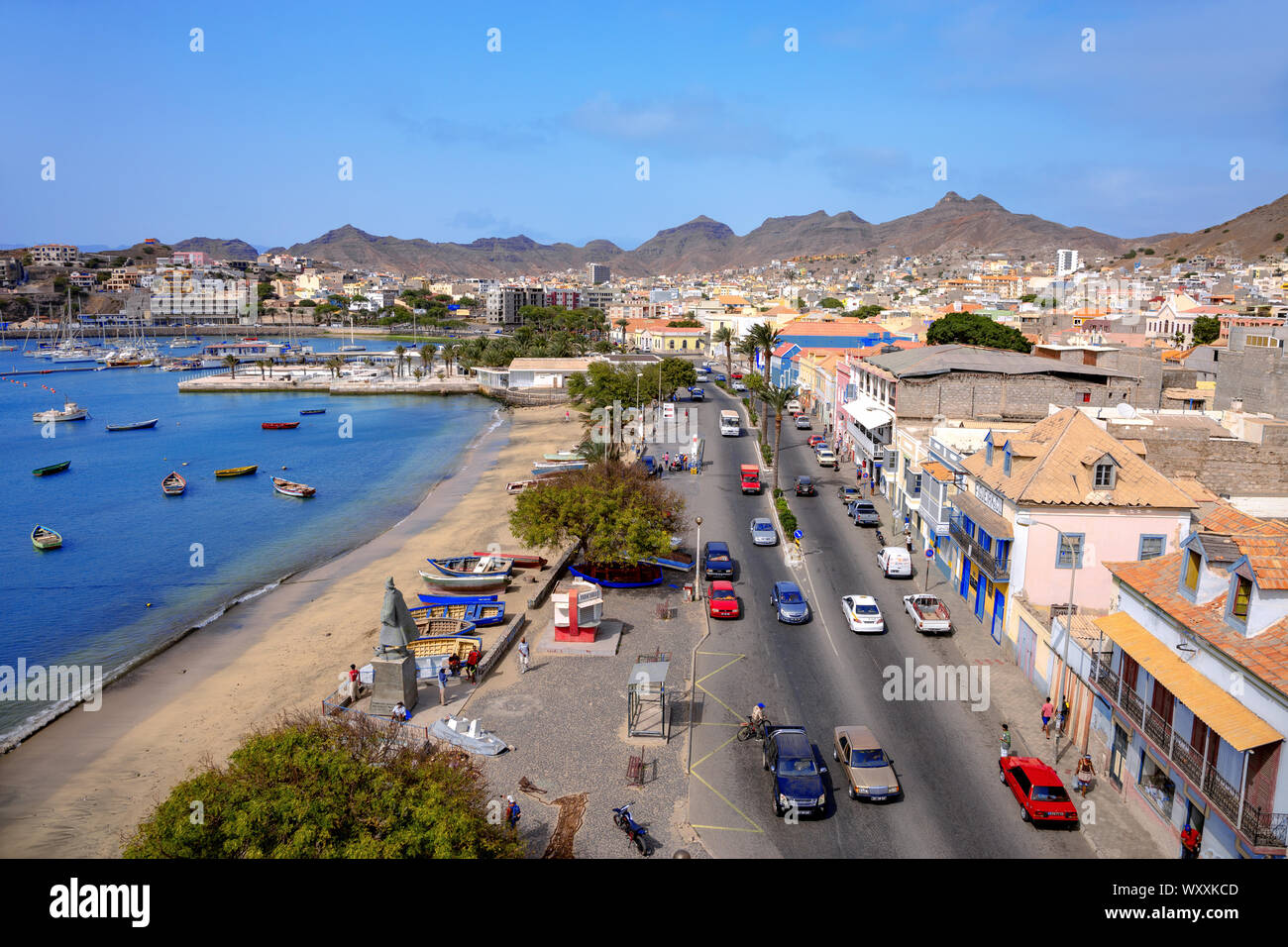 Mindelo town, Island São Vicente, Cape Verde, Cabo Verde, Africa. Stock Photo