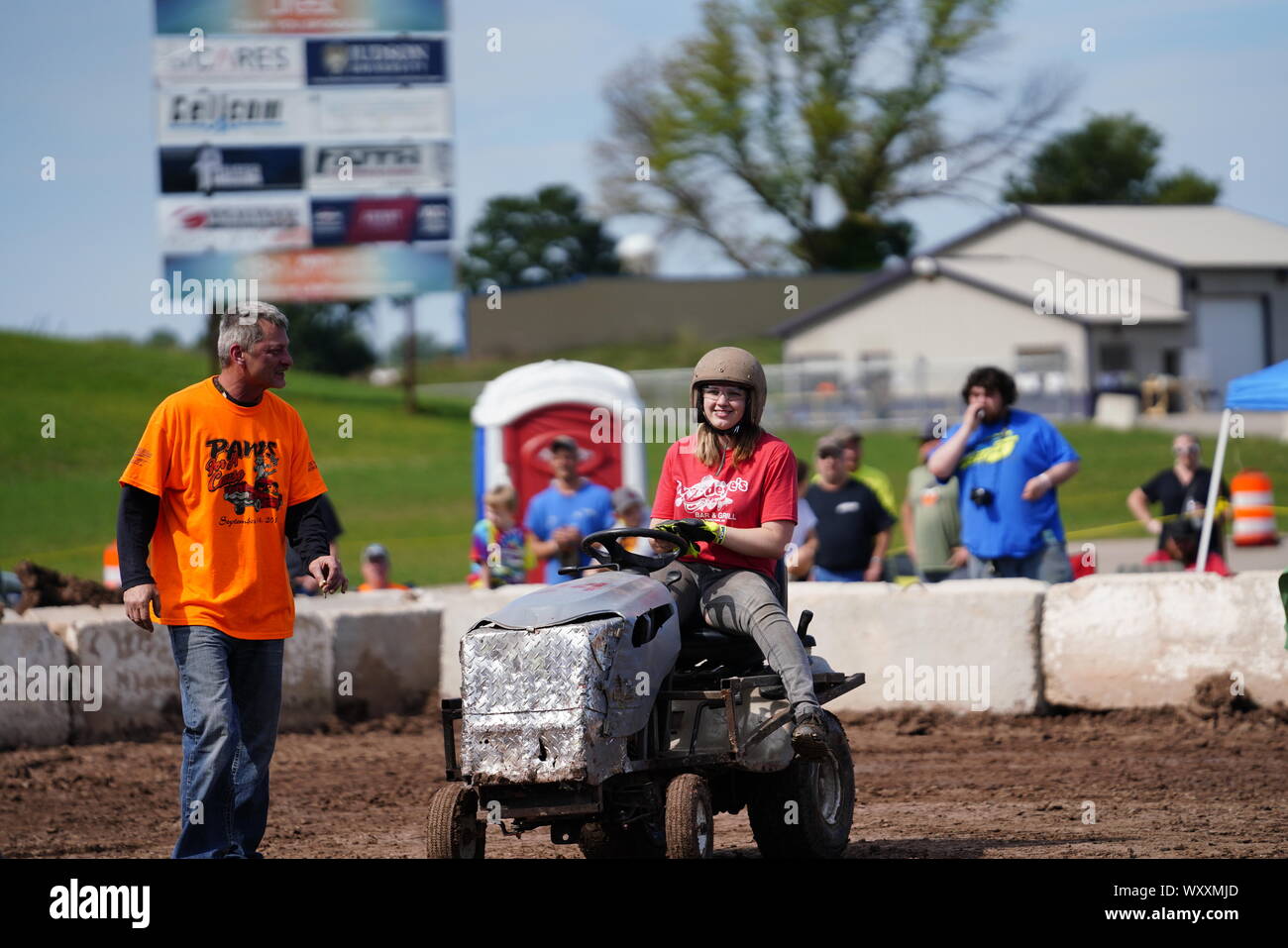 Hollywood Motorsports held their Demolition Derby event Paws for the Cause to help raise funds for local humane societies, Oshkosh, Wisconsin Stock Photo