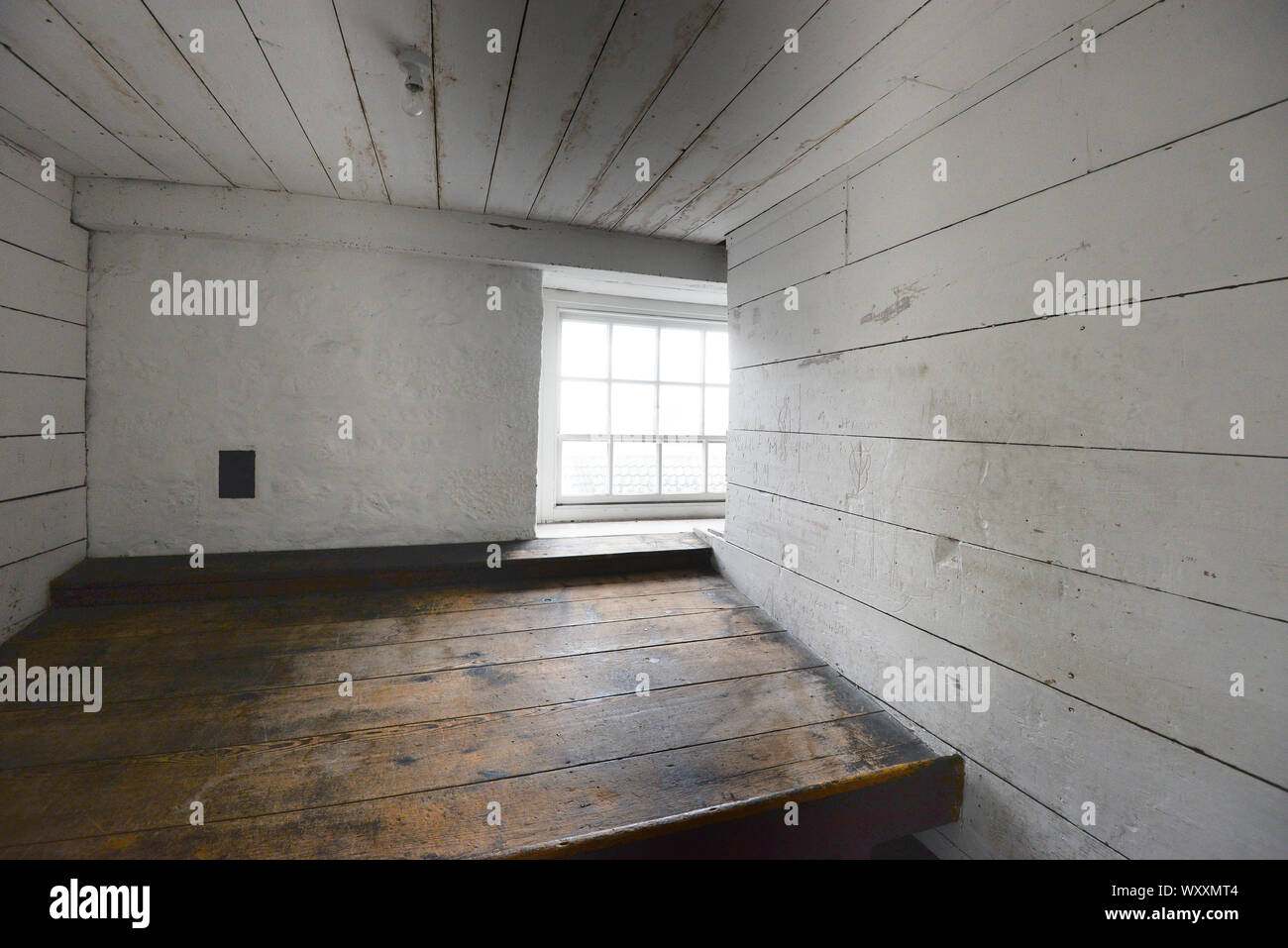 The Condemned Cell in the jail contained within the Guildhall, Berwick upon Tweed Stock Photo