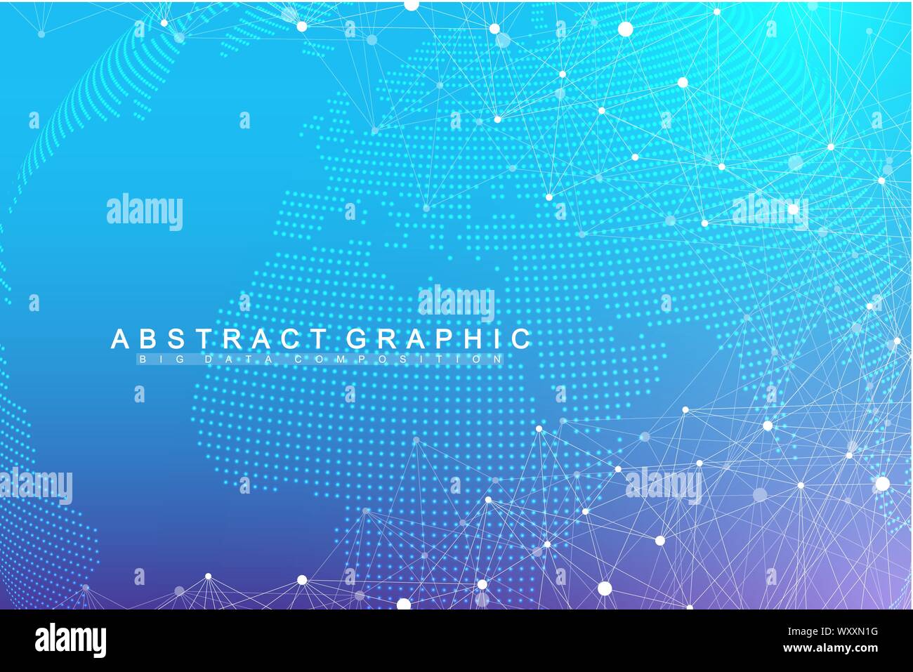 Big data visualization. Geometric abstract background visual information complexity. Futuristic infographics design. Technology background with Stock Vector