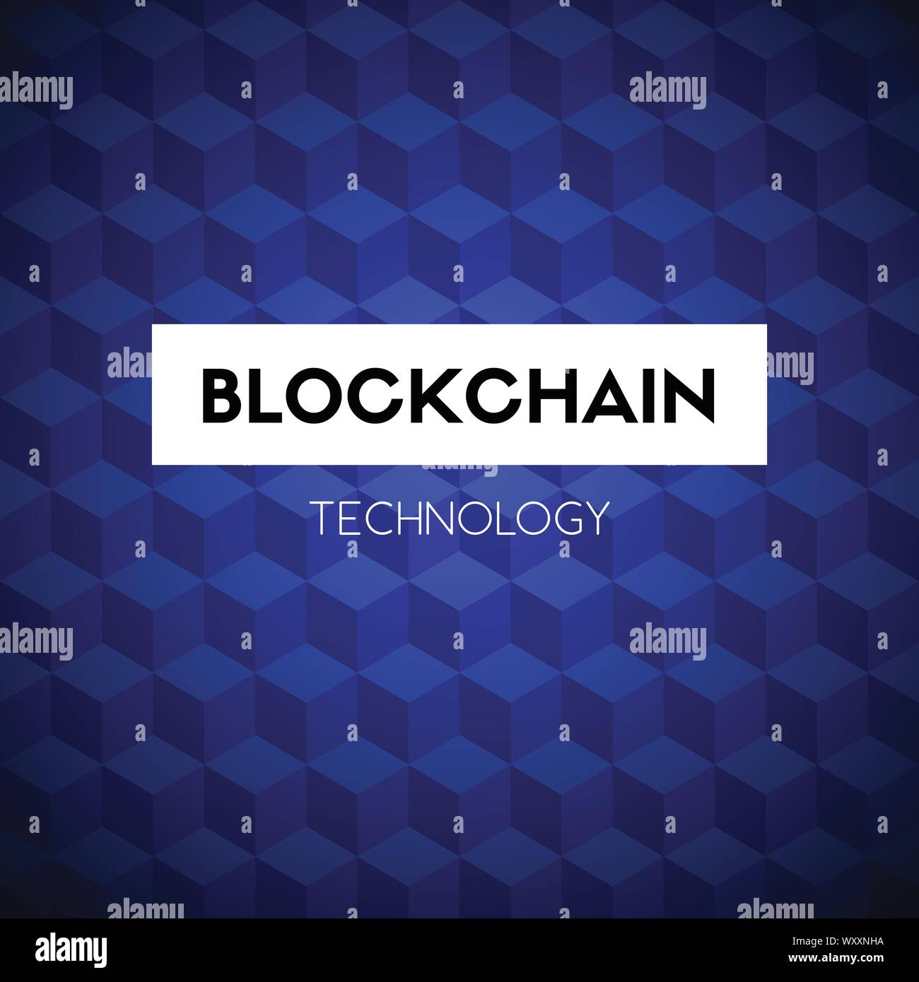 Blockchain technology. Blue background template Stock Vector Image ...