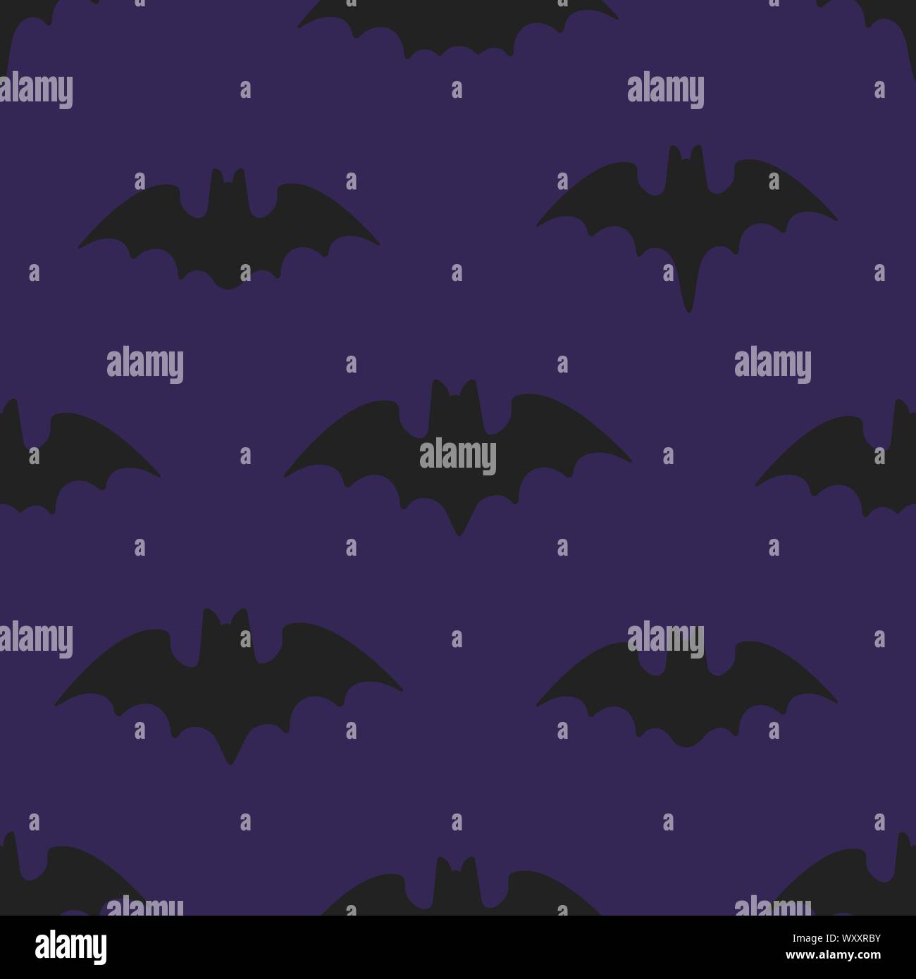 Seamless halloween pattern with animals bats flat style design vector ...