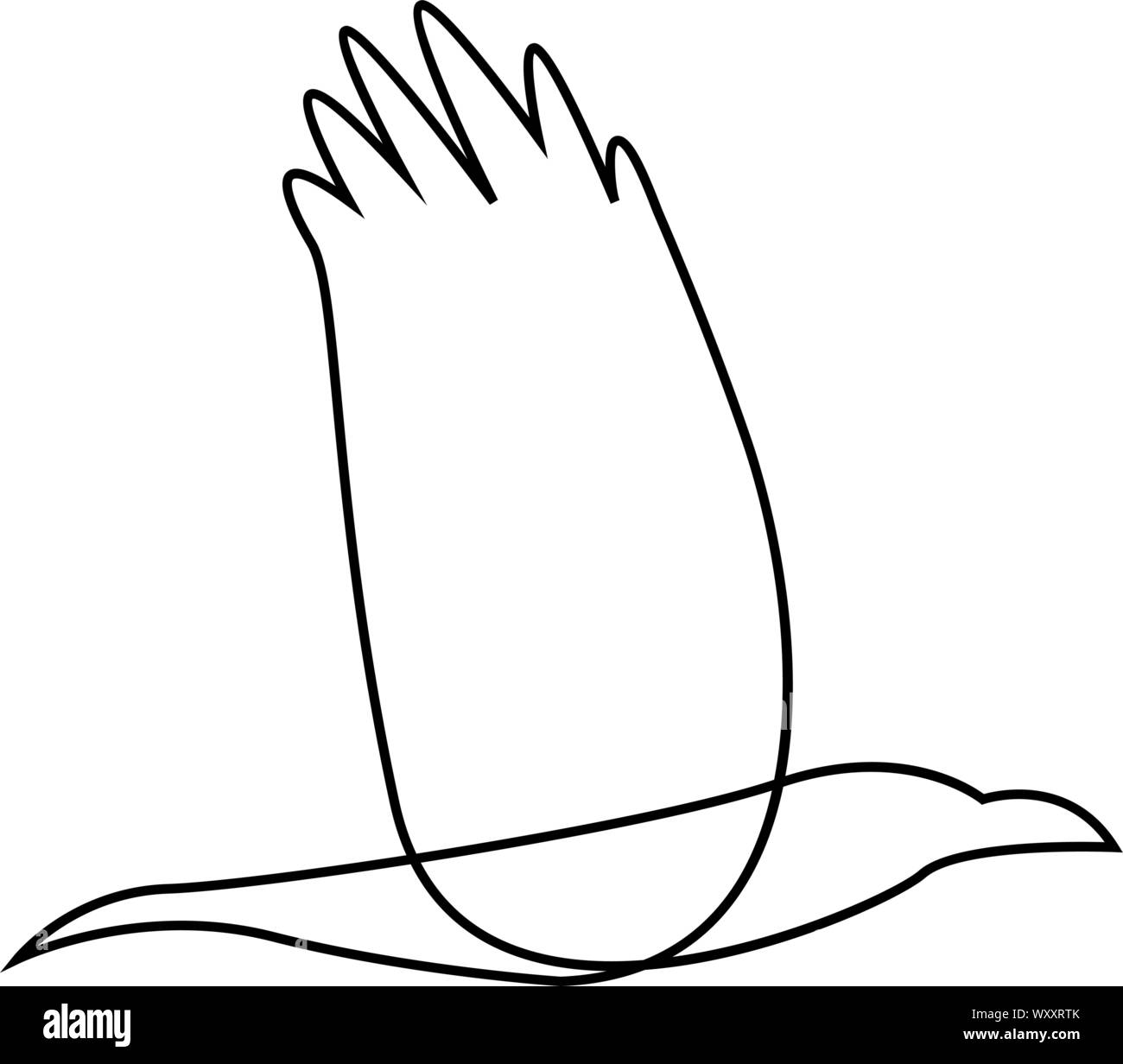 One line bird flies design silhouette. Hand drawn minimalism style. Vector illustration Stock Vector