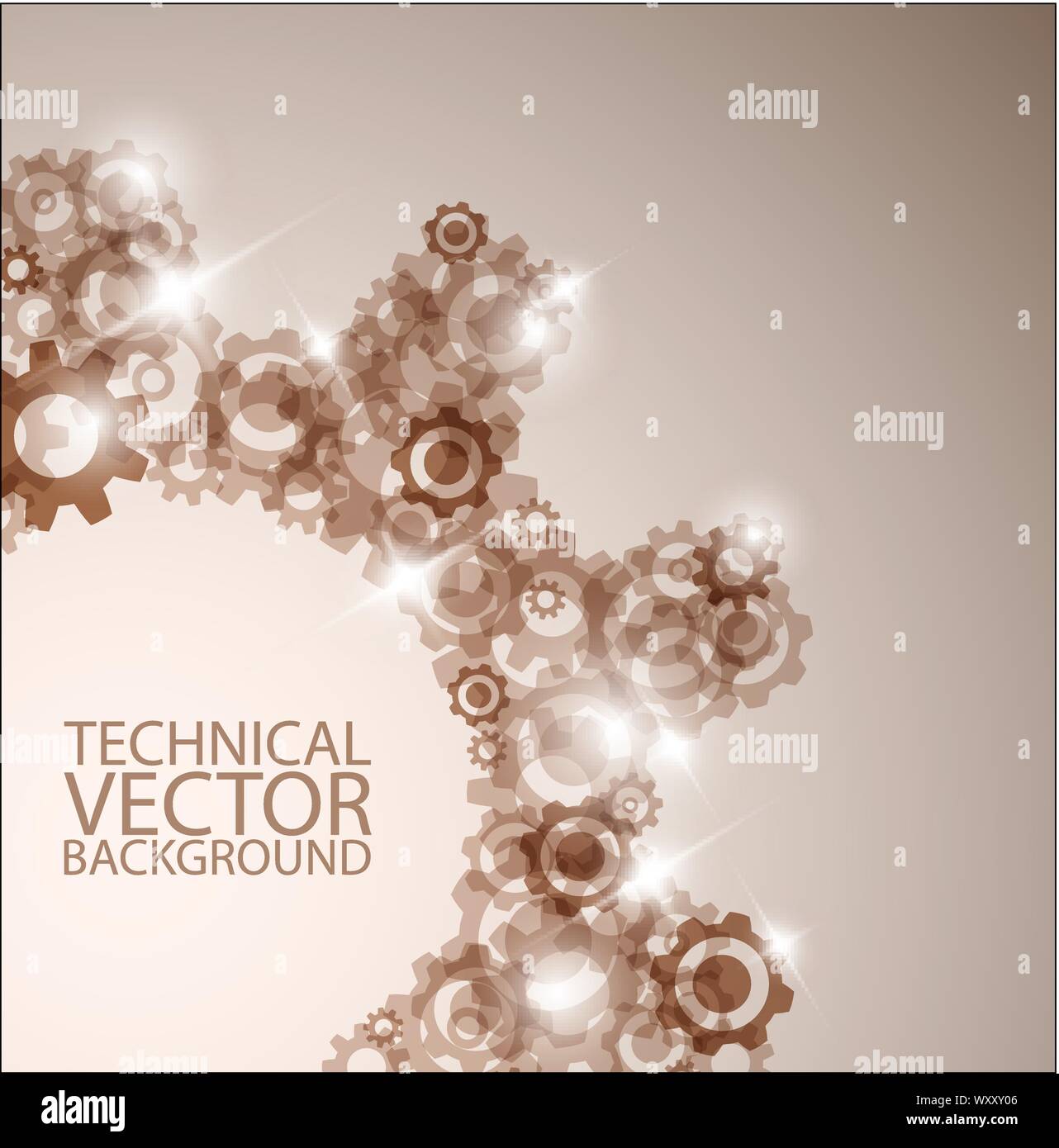 Vector technical background made from various cogwheels Stock Vector