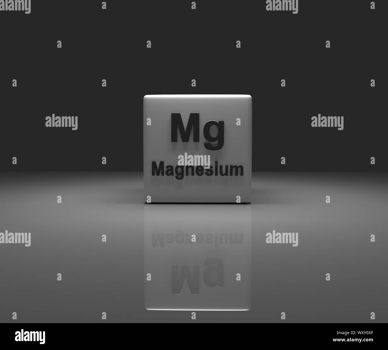 Cube with Magnesium periodic system, 3d rendering Stock Photo