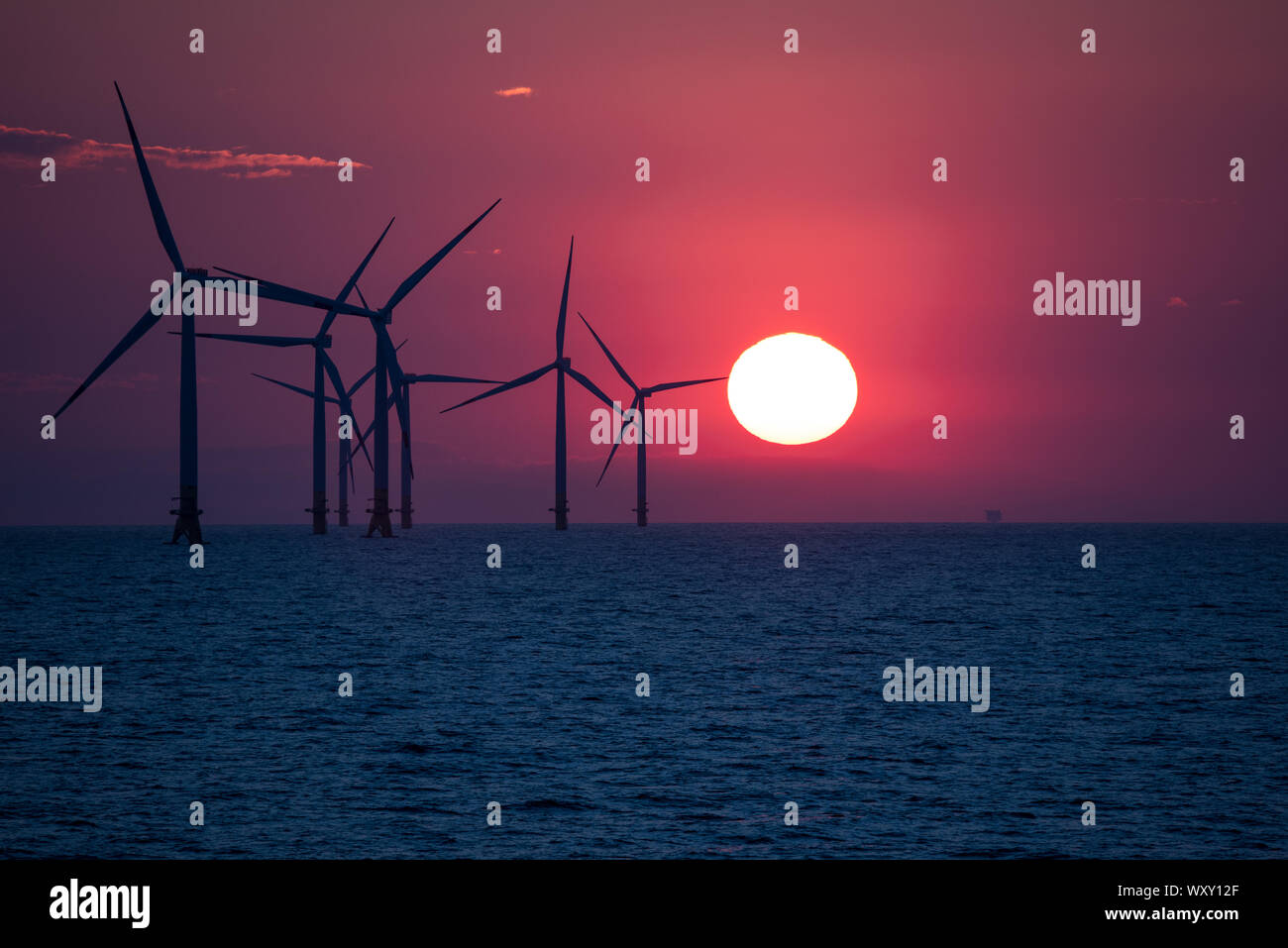 Offshore Wind Farm in Baltic Stock Photo