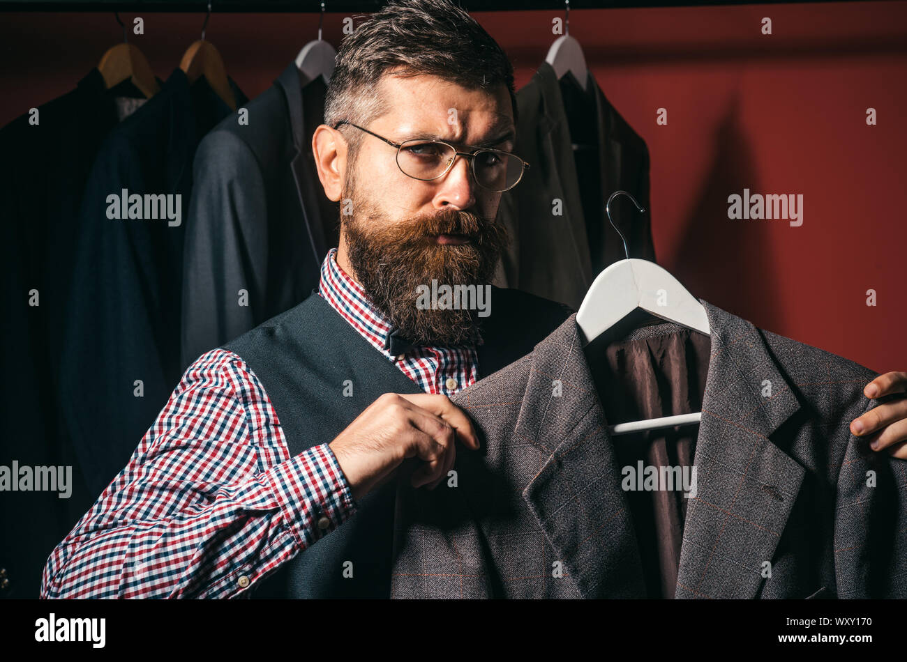 In touch with clients. Bearded man 