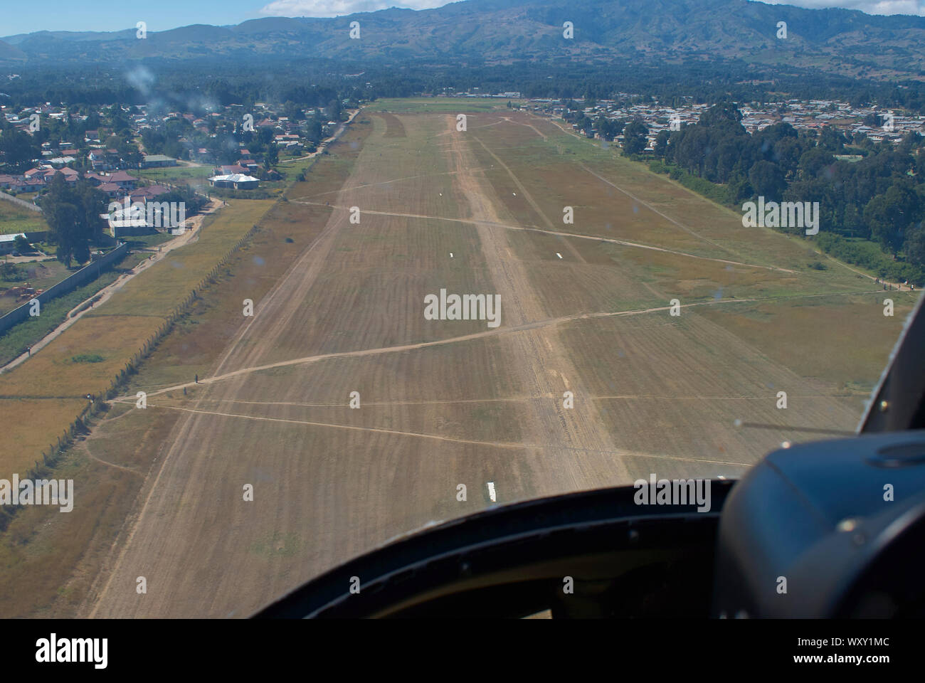 Aerial view of Mbeya airport Stock Photo