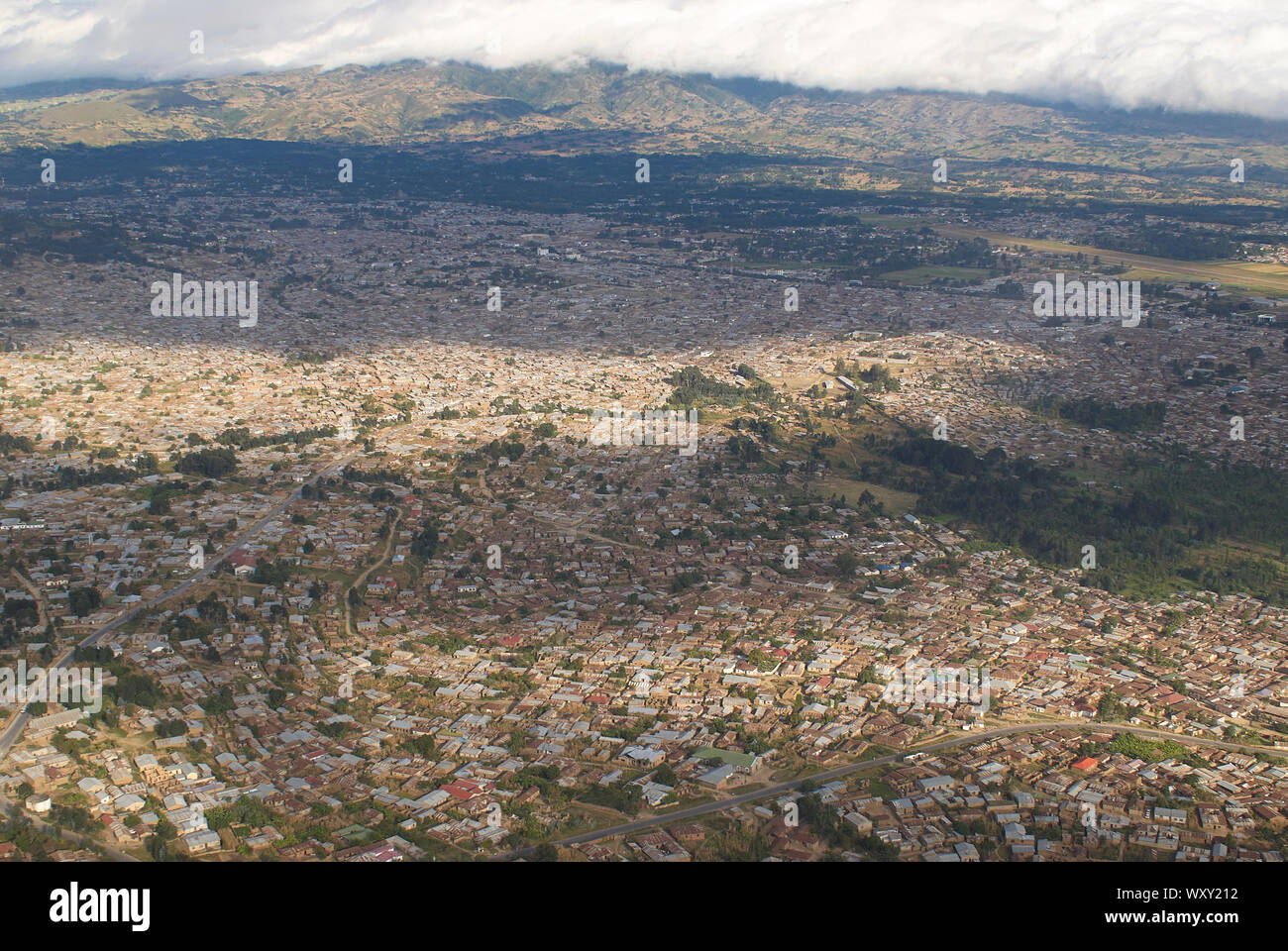 Aerial view of Mbeya city, Tanzania Stock Photo